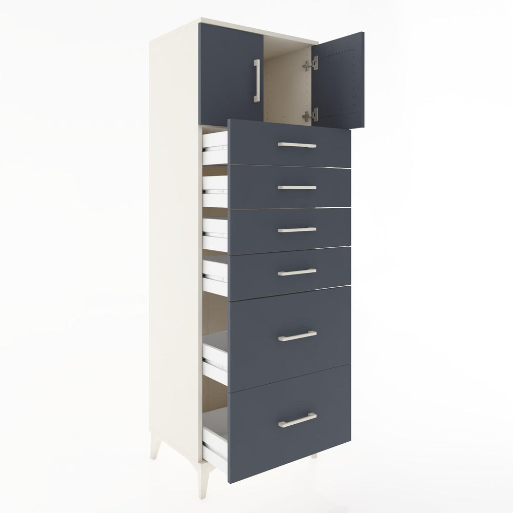 Woodntry Modular Cabinet Moonstone 60x44x170 cm with Doors and Drawers KC17-1