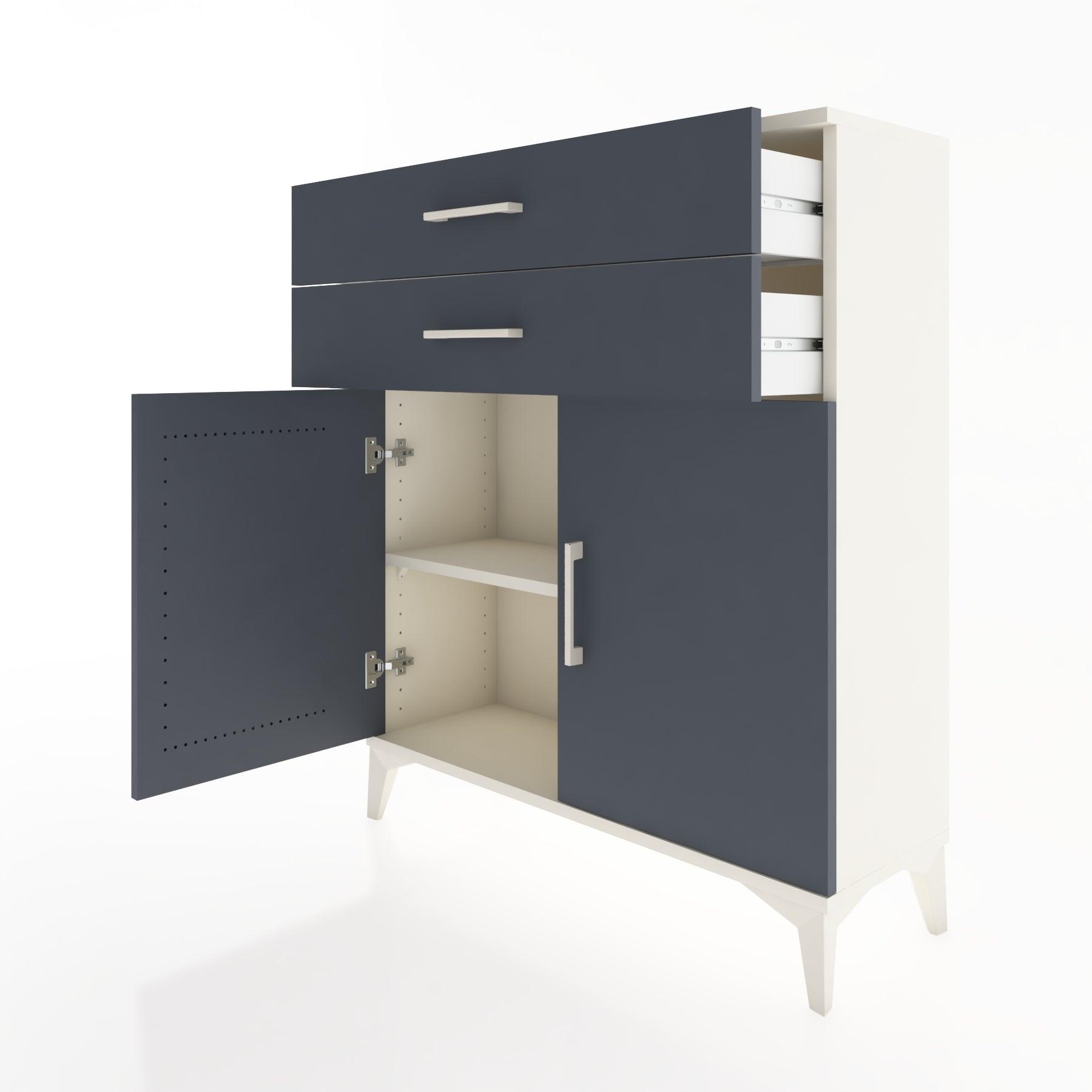 Woodntry Modüler Şifonyer Aytaşı 88x30x94 cm Kapaklı ve Çekmeceli KC3-1