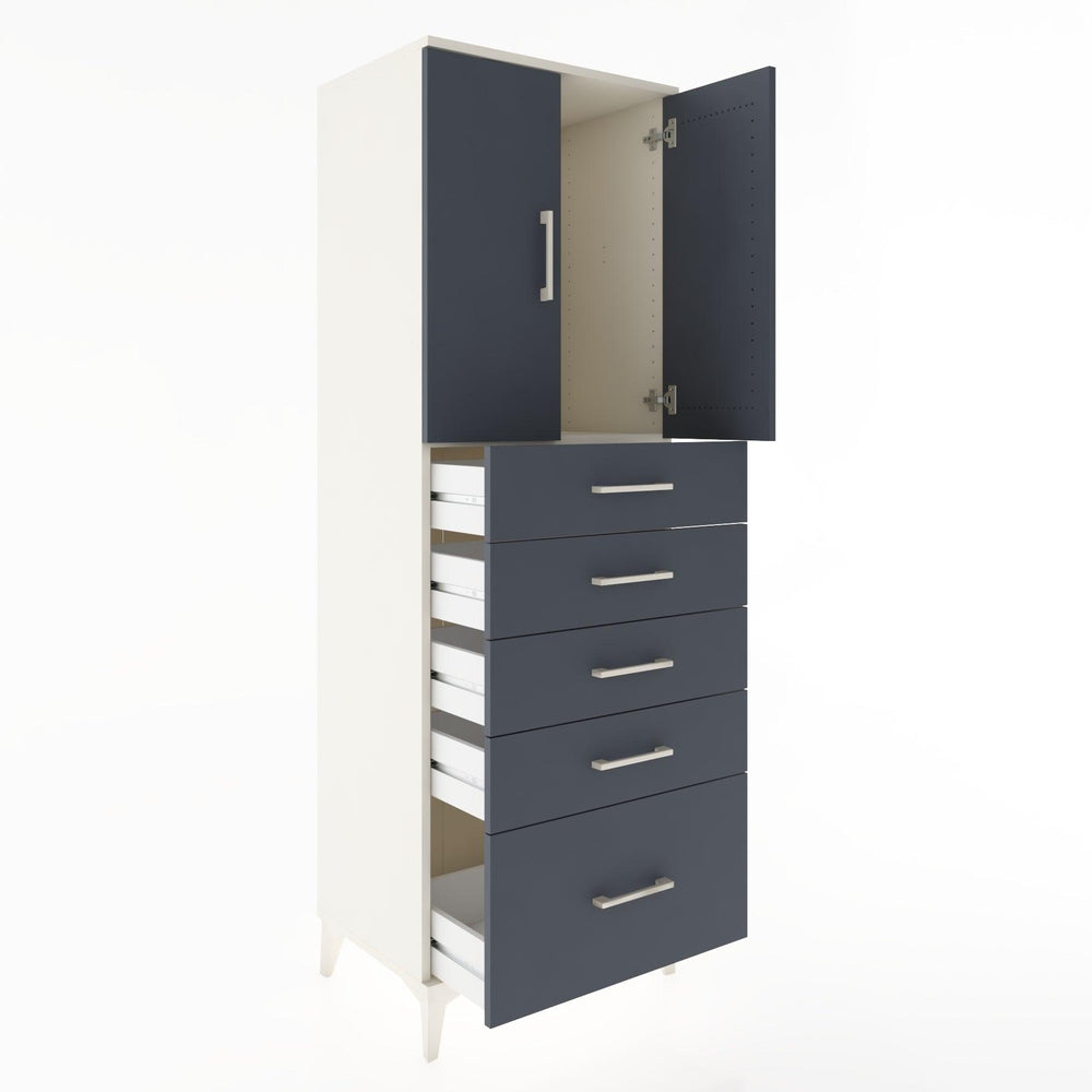 Woodntry Modular Cabinet Moonstone 60x44x170 cm with Doors and Drawers KC12-1