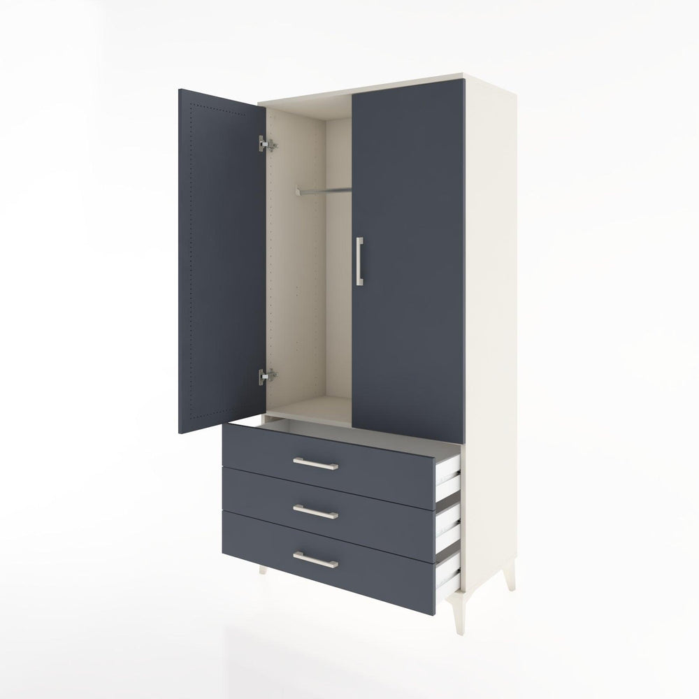 Woodntry Modular Cabinet Moonstone 88x44x170 cm with Doors and Drawers KC28-1