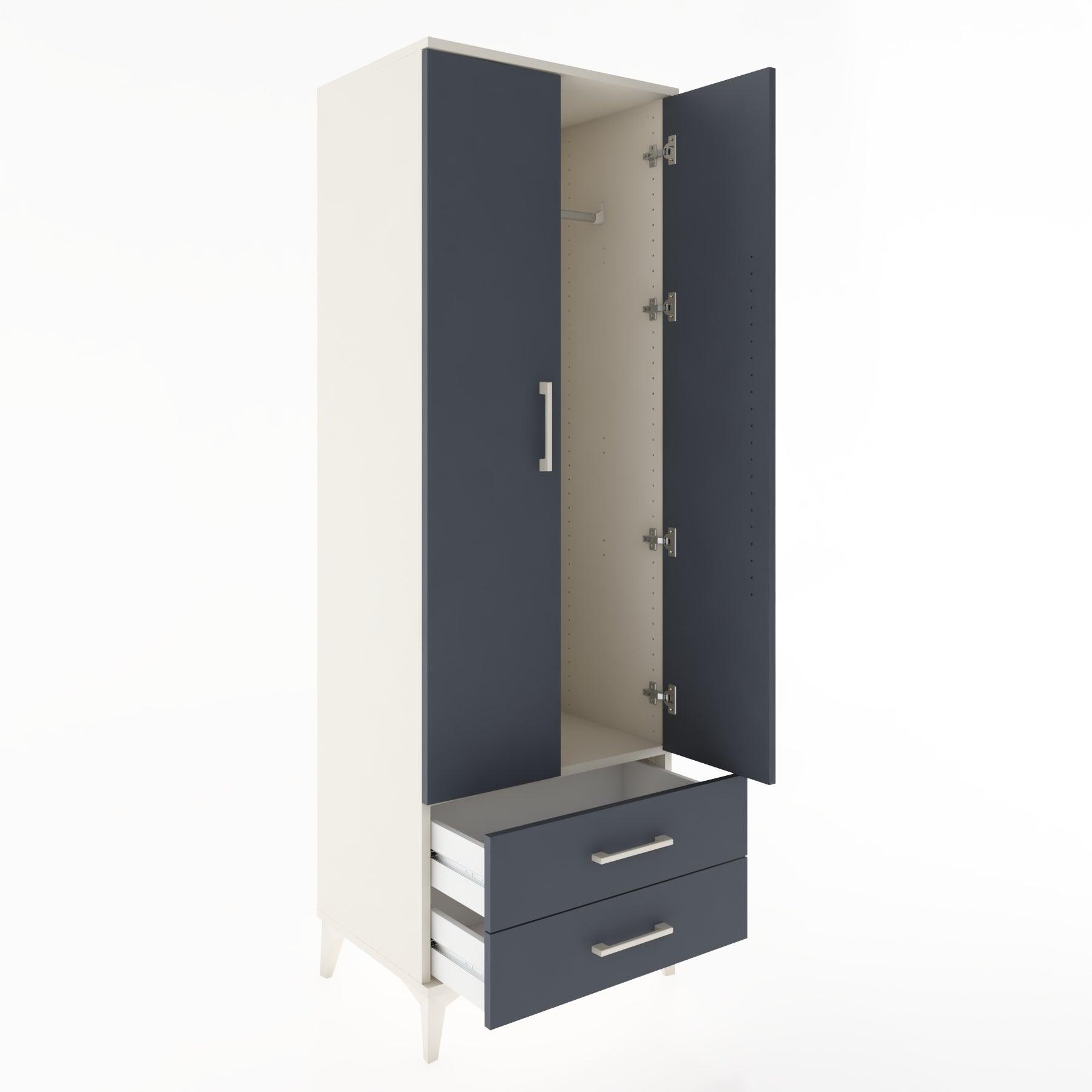 Woodntry Modular Cabinet Moonstone 60x44x170 cm with Doors and Drawers KC29-1