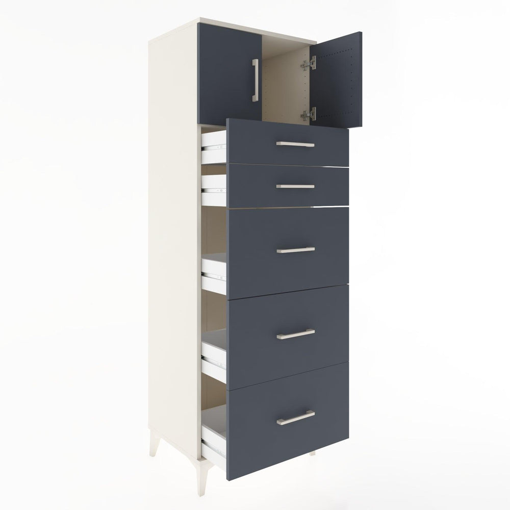 Woodntry Modular Cabinet Moonstone 60x44x170 cm with Doors and Drawers KC22-1