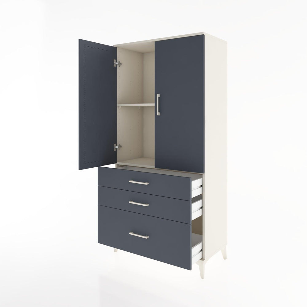 Woodntry Modular Cabinet Moonstone 88x44x170 cm with Doors and Drawers KC14-1