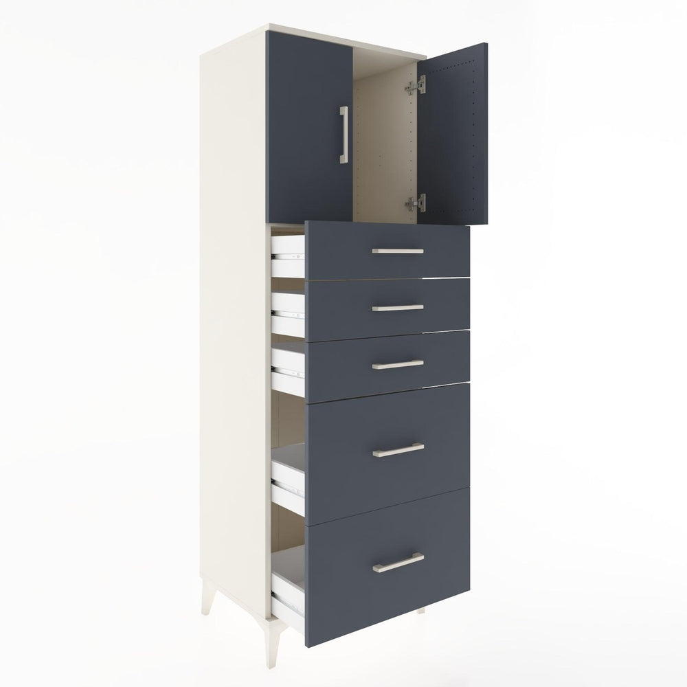 Woodntry Modular Cabinet Moonstone 60x44x170 cm with Doors and Drawers KC18-1