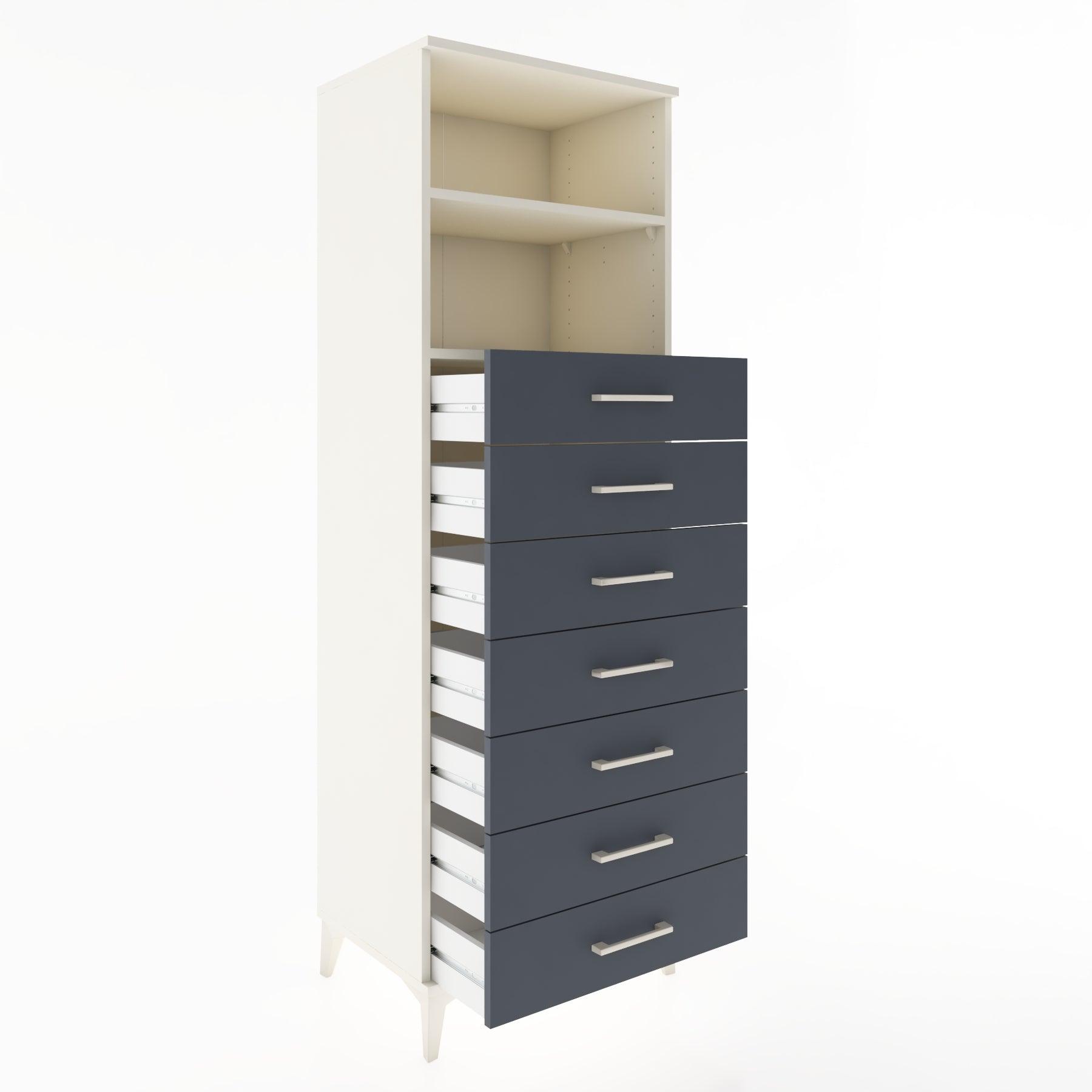 Woodntry Modular Cabinet Moonstone 60x44x170 cm with Drawers and Shelves CR33-1