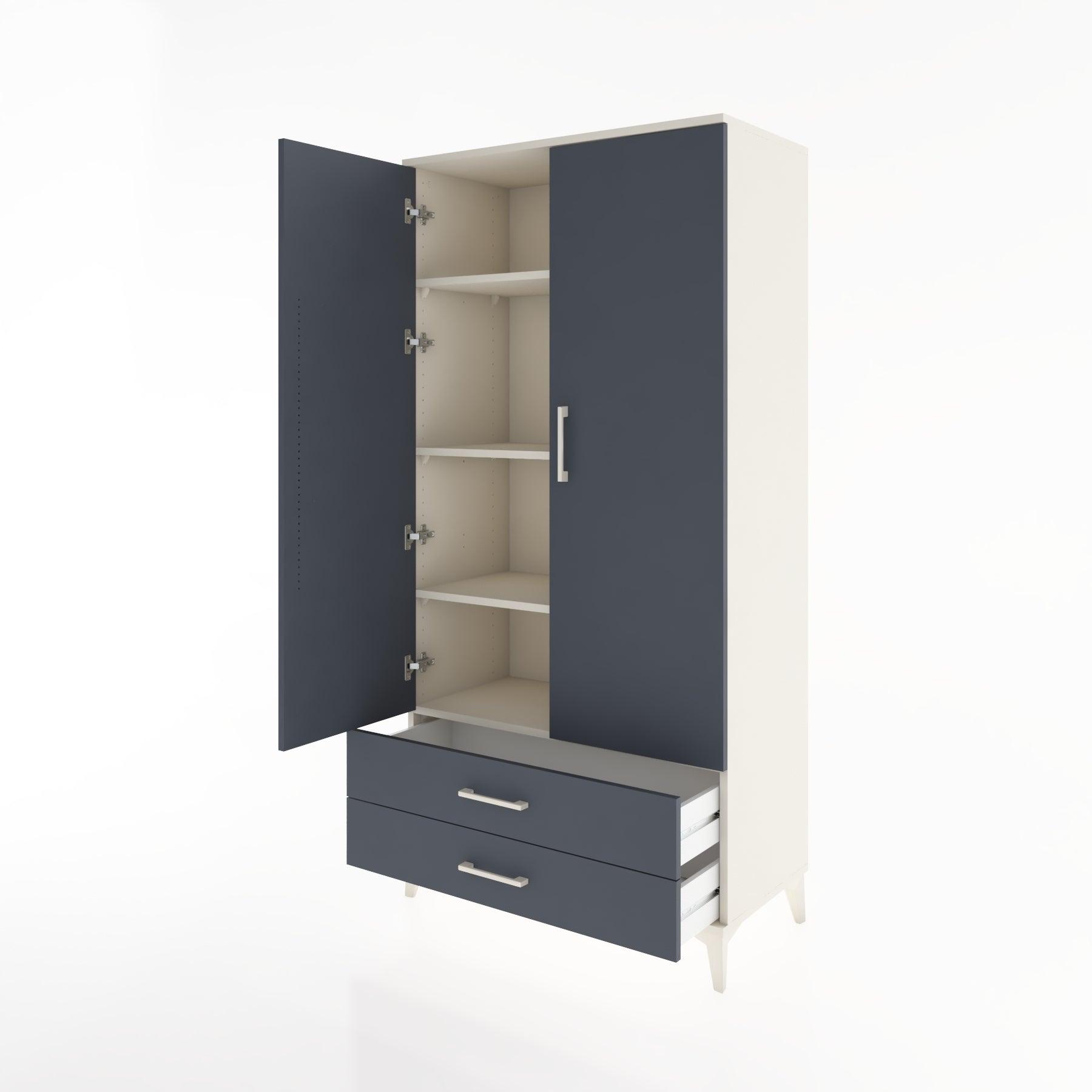 Woodntry Modular Cabinet Moonstone 88x44x170 cm with Doors and Drawers KC7-1