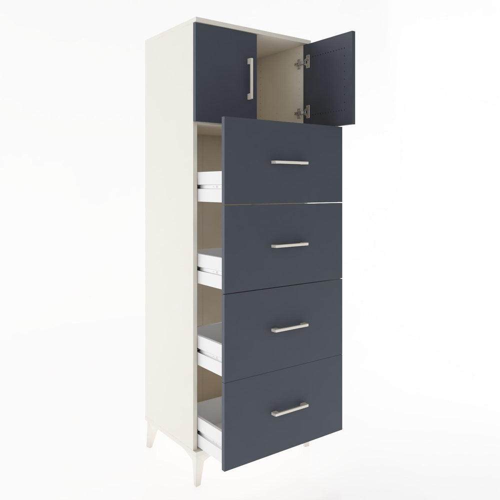 Woodntry Modüler Dolap Aytaşı 60x44x170 cm Kapaklı ve Çekmeceli KC25-1