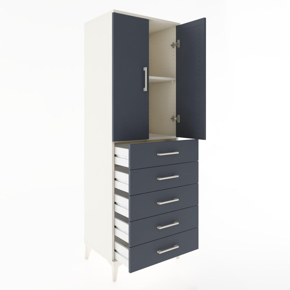Woodntry Modular Cabinet Moonstone 60x44x170 cm with Doors and Drawers KC4-1