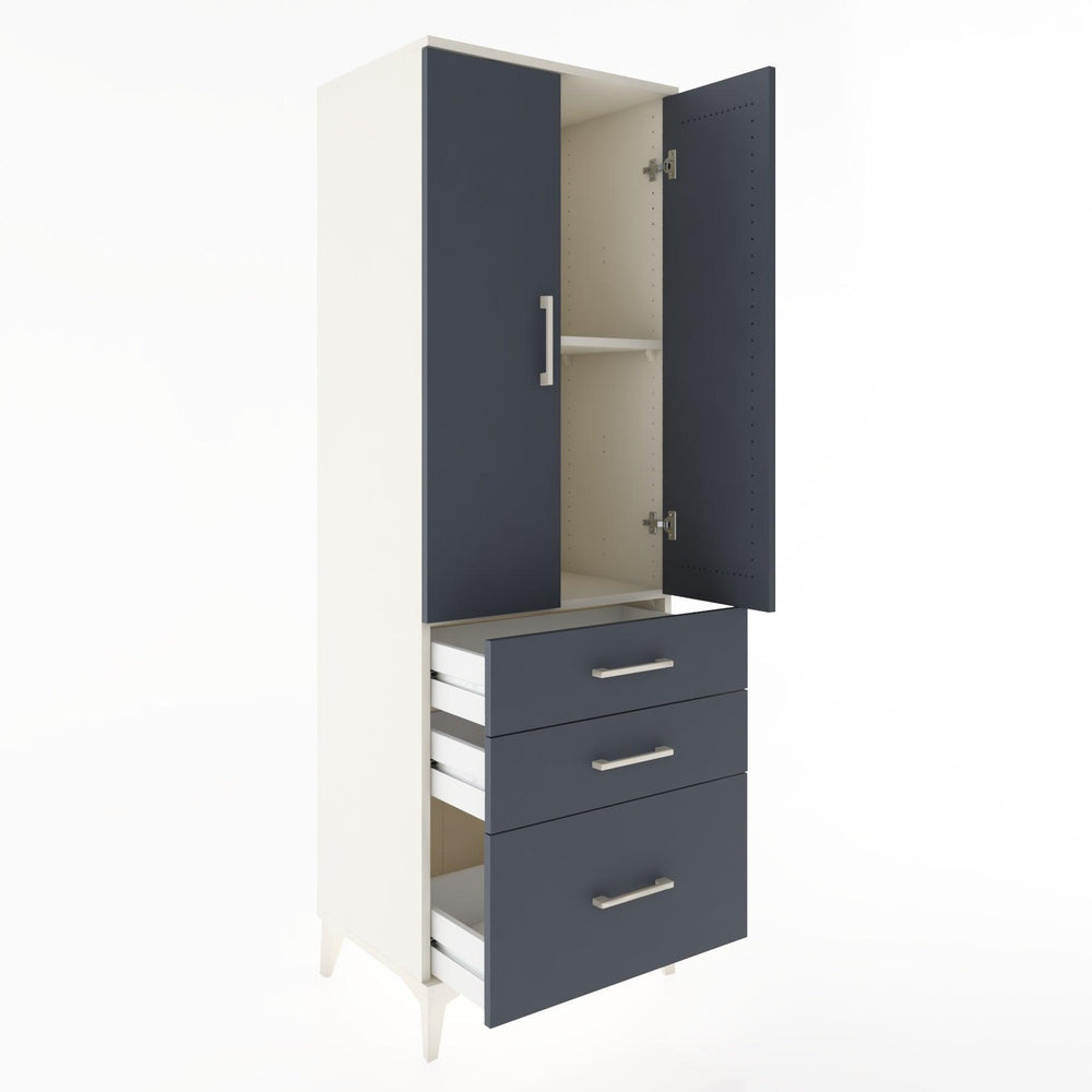 Woodntry Modüler Dolap Aytaşı 60x44x170 cm Kapaklı ve Çekmeceli KC14-1