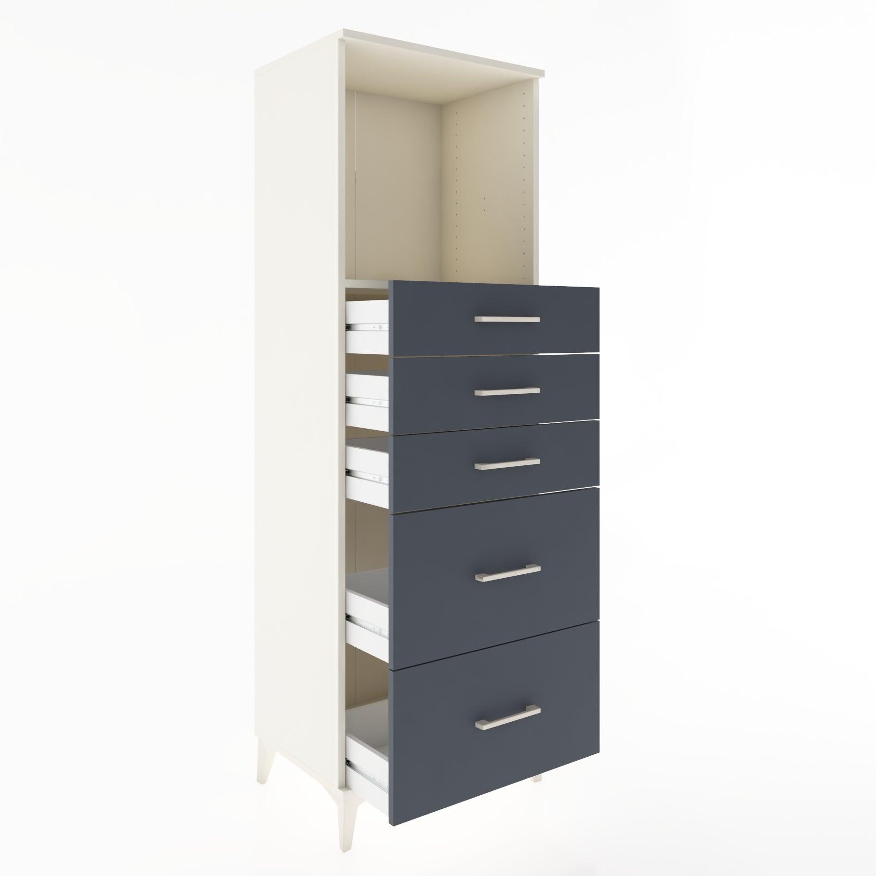 Woodntry Modular Cabinet Moonstone 60x44x170 cm with Drawers and Shelves CR45-1