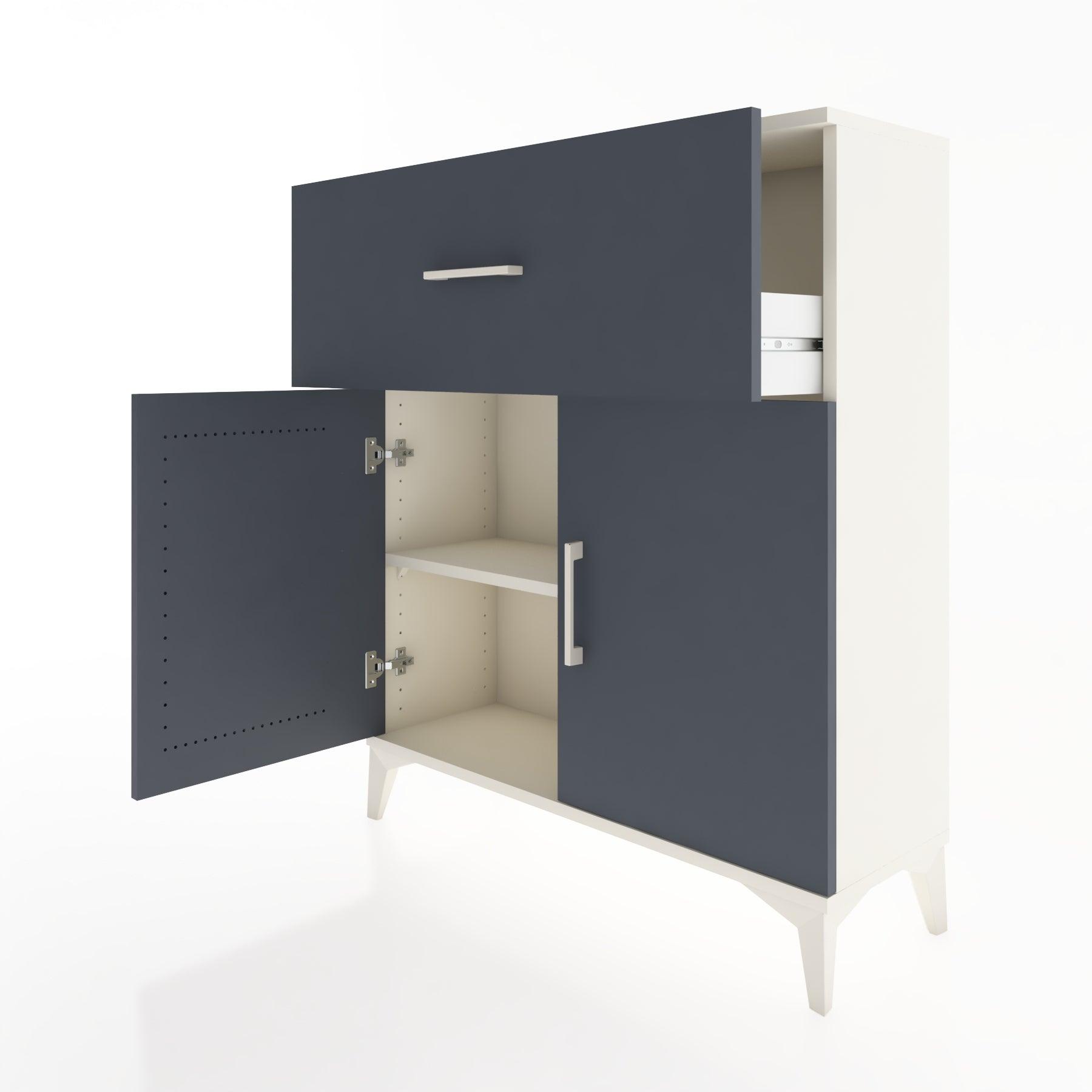 Woodntry Modüler Şifonyer Aytaşı 88x30x94 cm Kapaklı ve Çekmeceli KC9-1