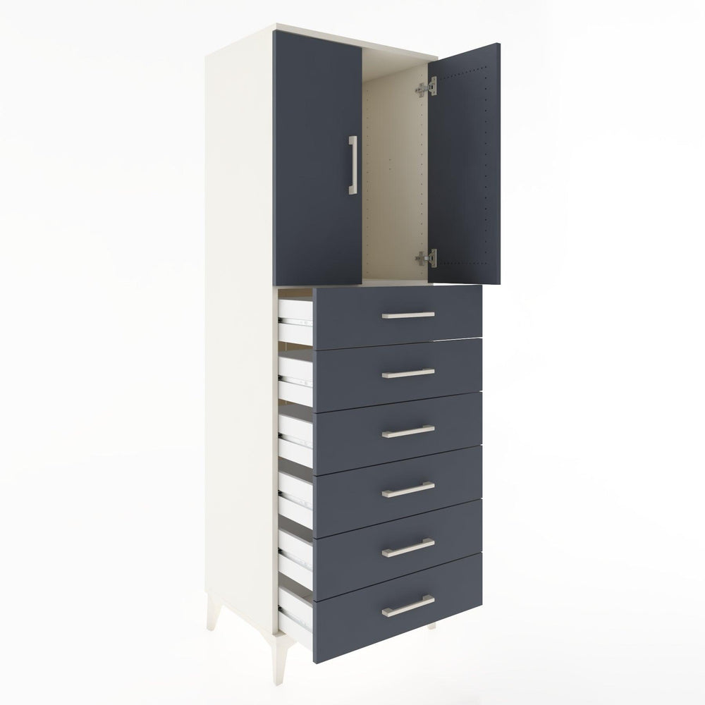 Woodntry Modular Cabinet Moonstone 60x44x170 cm with Doors and Drawers KC3-1