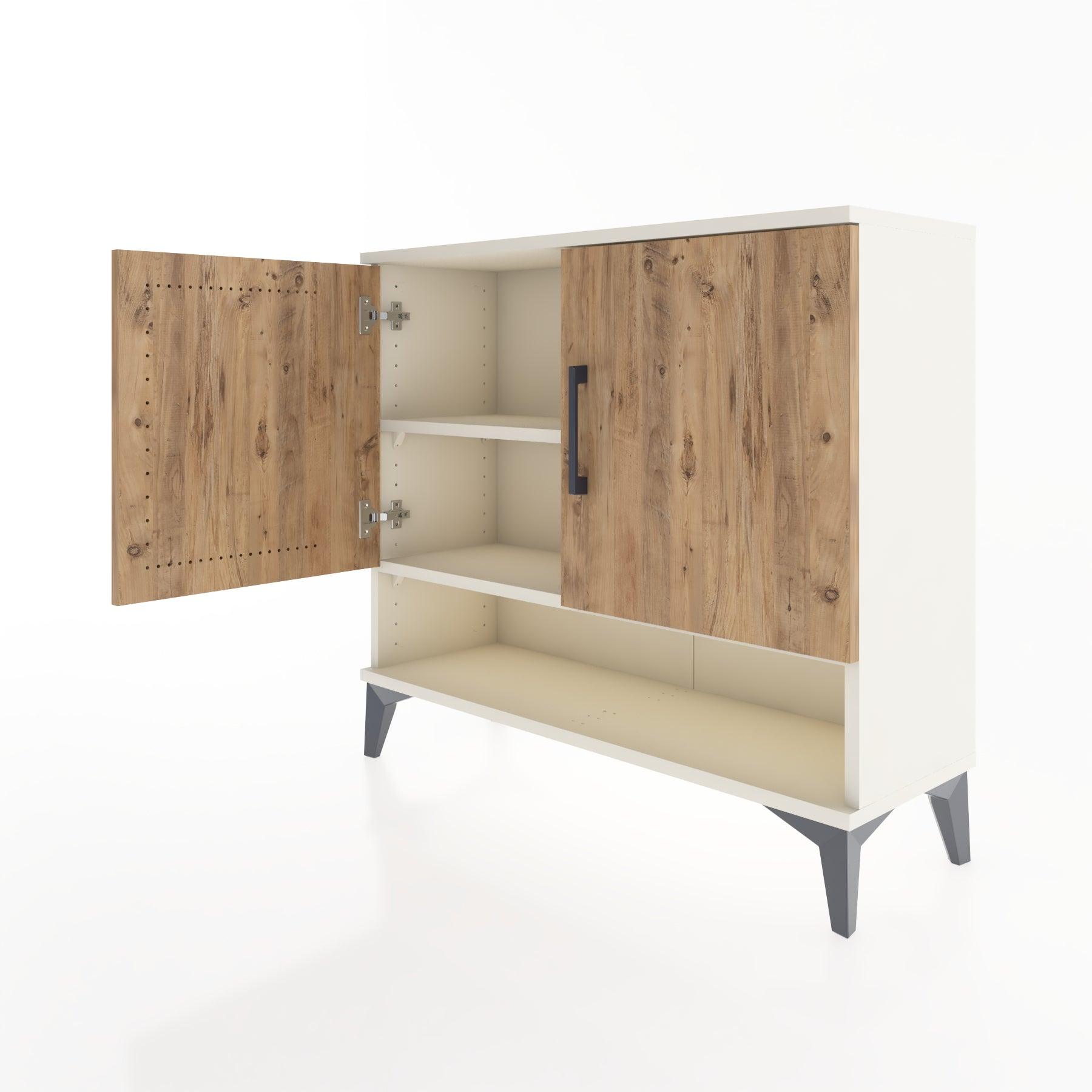 Woodntry Modüler Şifonyer İki Kapak ve Raflı V1 88x30x68 cm Aytaşı - Woodntry
