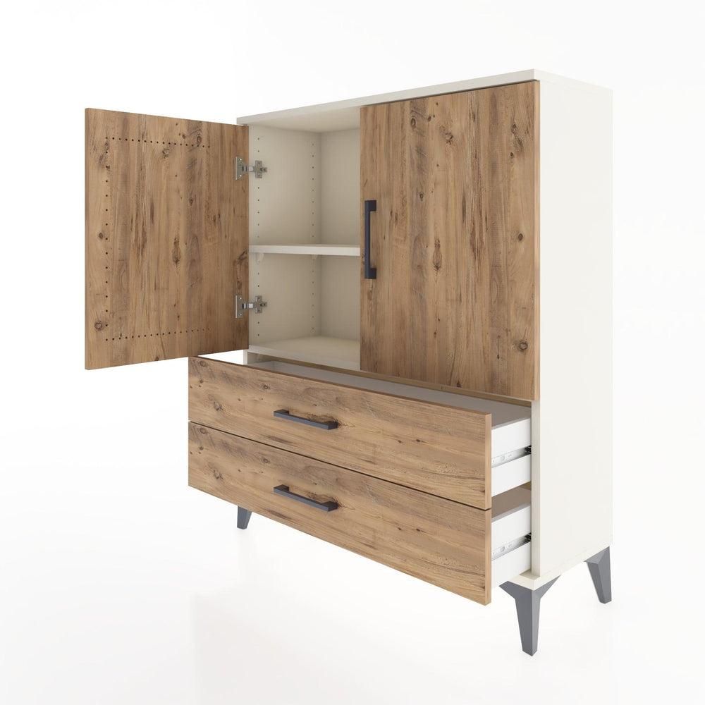 Woodntry Modüler Şifonyer Aytaşı 88x30x94 cm Kapaklı ve Çekmeceli KC6-1