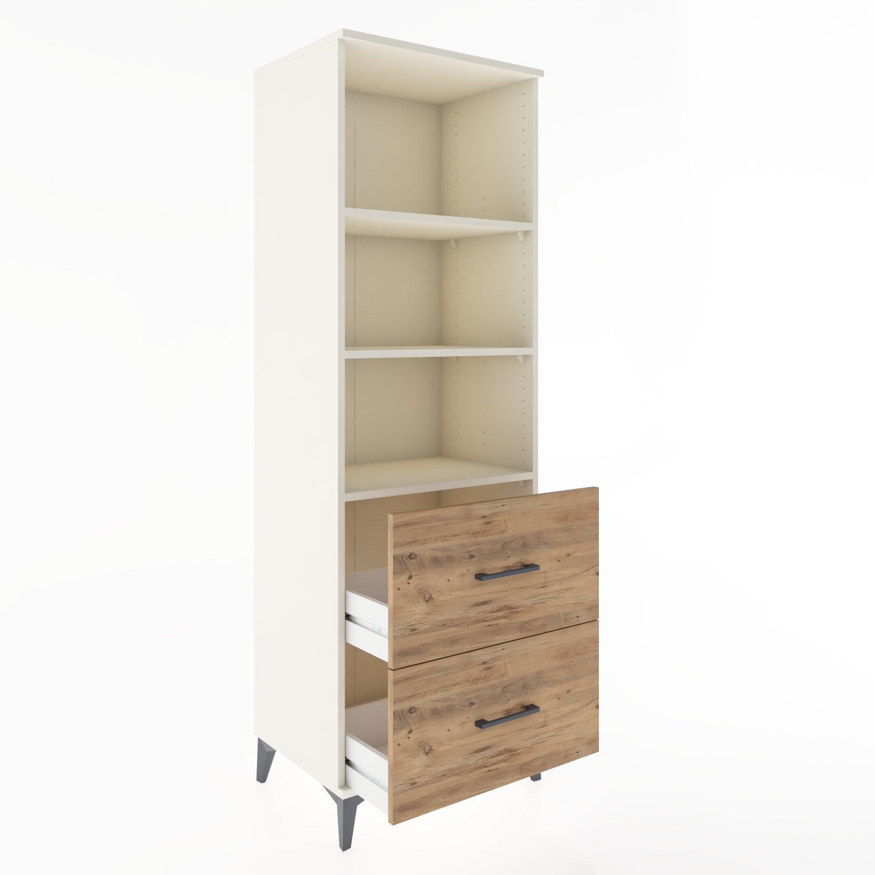 Woodntry Modüler Dolap Aytaşı 60x44x170 cm Çekmeceli ve Raflı CR48-1