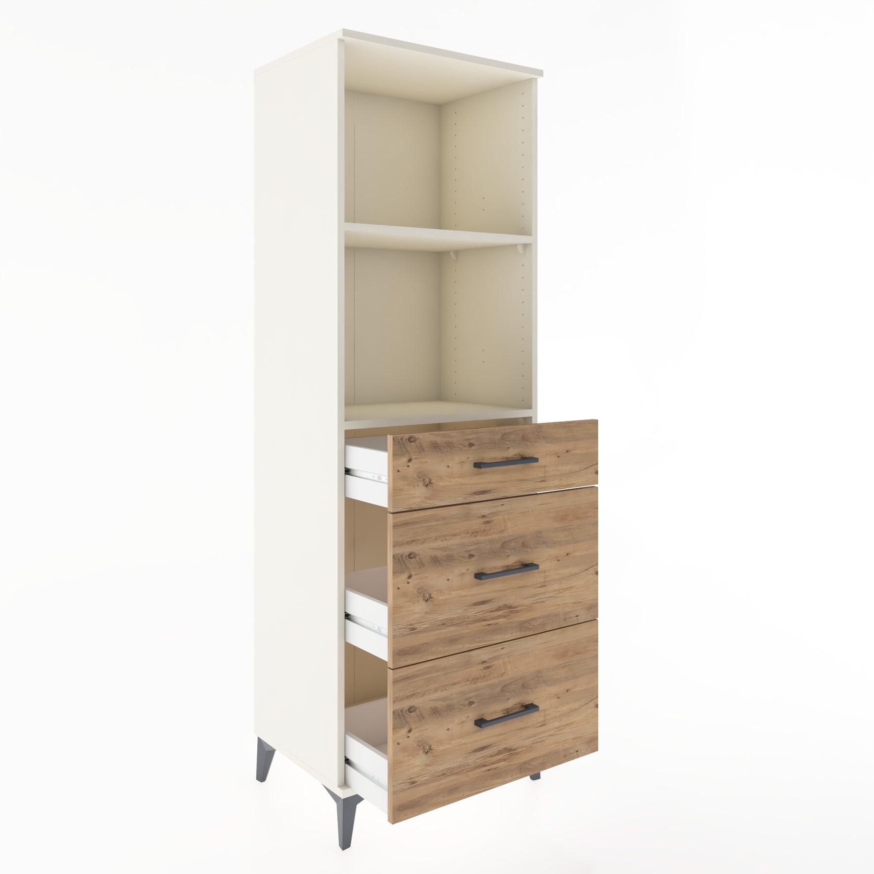 Woodntry Modüler Dolap Aytaşı 60x44x170 cm Çekmeceli ve Raflı CR47-1