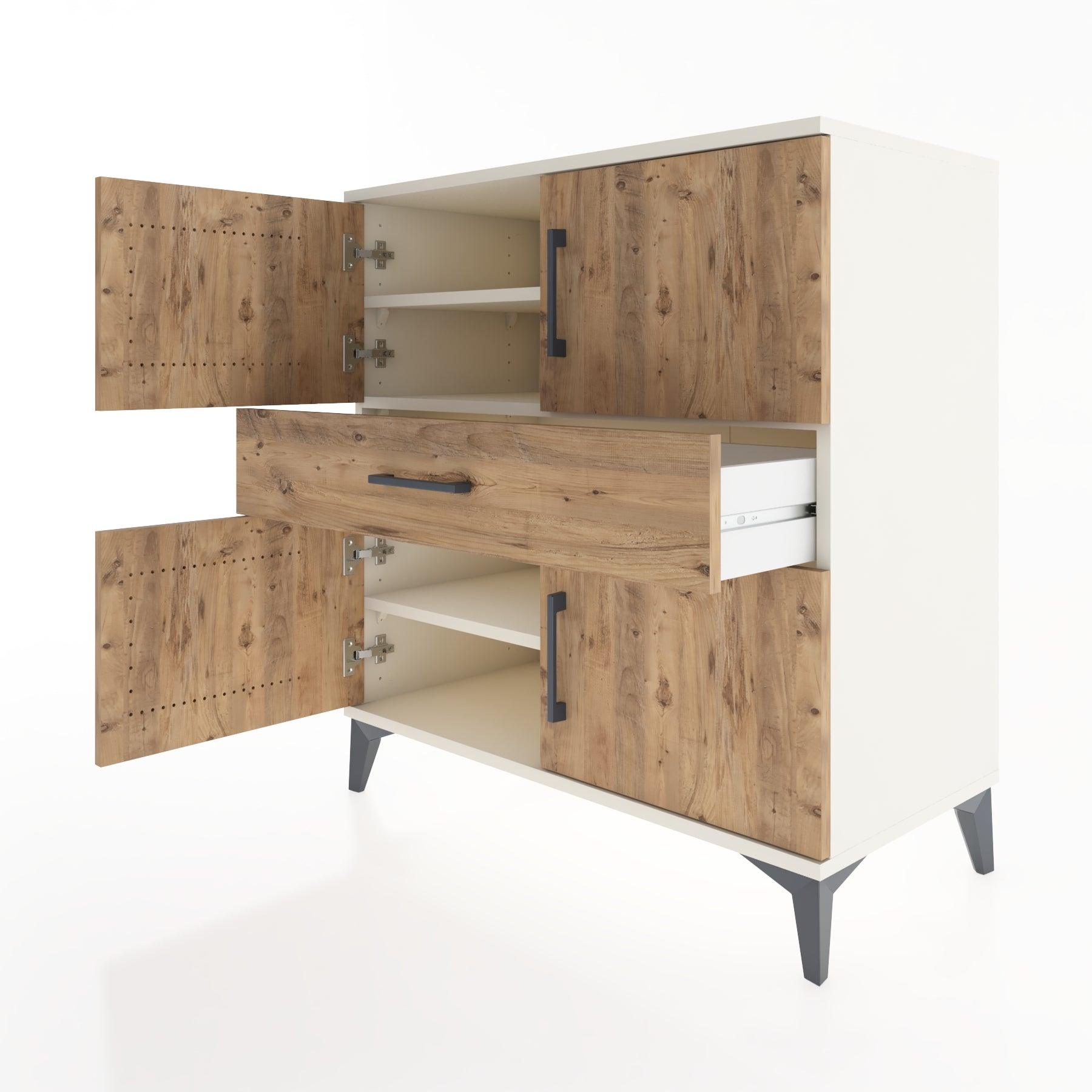 Woodntry Modular Dresser Moonstone 88x44x84 cm with Cover and Drawer KC101-1