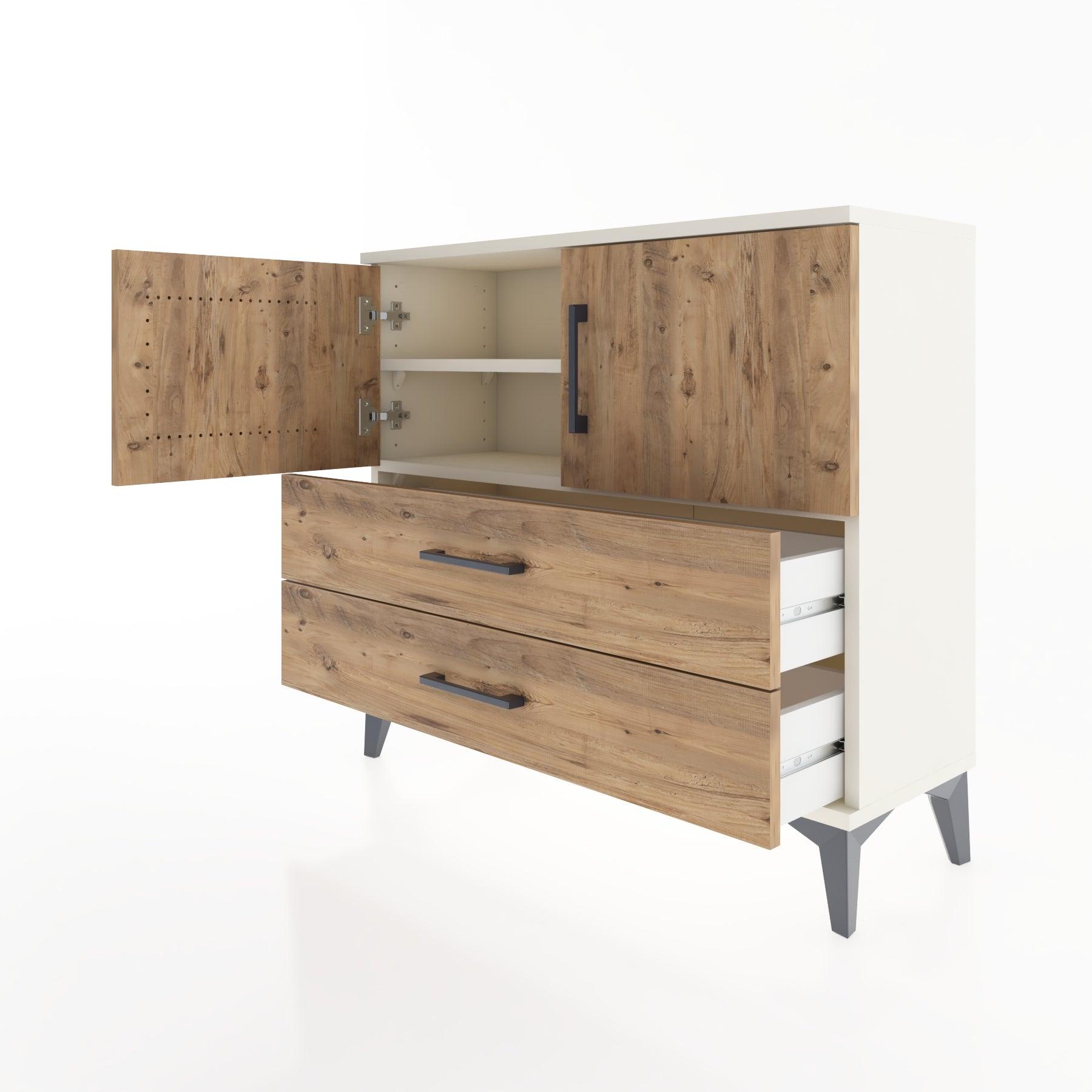 Woodntry Modüler Şifonyer Kapak ve Çekmeceli T1 88x30x94 cm Aytaşı - Woodntry
