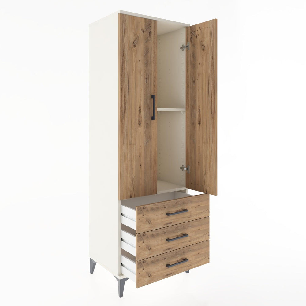 Woodntry Modular Cabinet Moonstone 60x44x170 cm with Doors and Drawers KC6-1