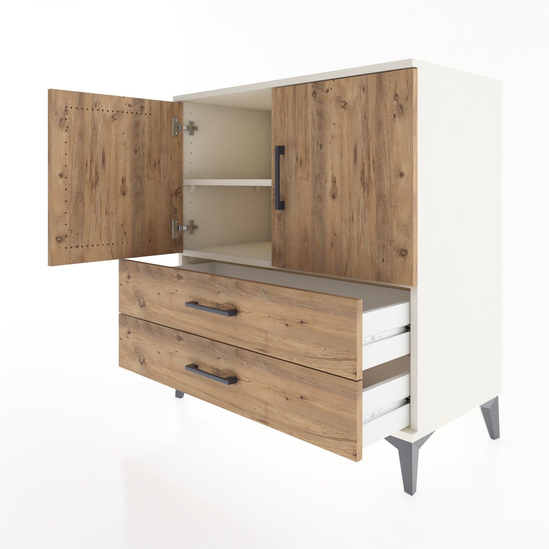 Woodntry Modular Dresser Moonstone 88x44x84 cm with Cover and Drawer KC23-1