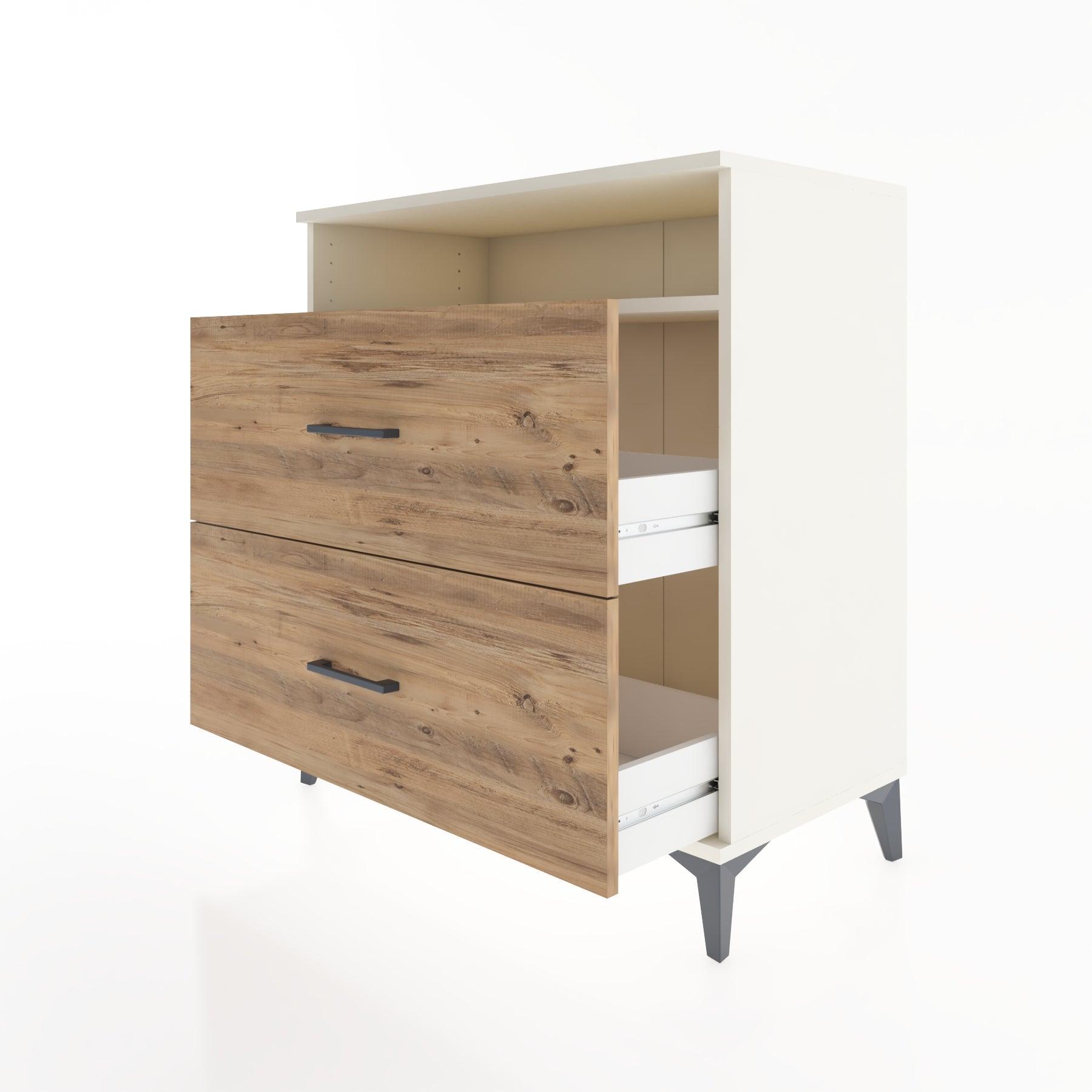 Woodntry Modüler Şifonyer Aytaşı 88x44x84 cm Çekmeceli ve Raflı CR3-1