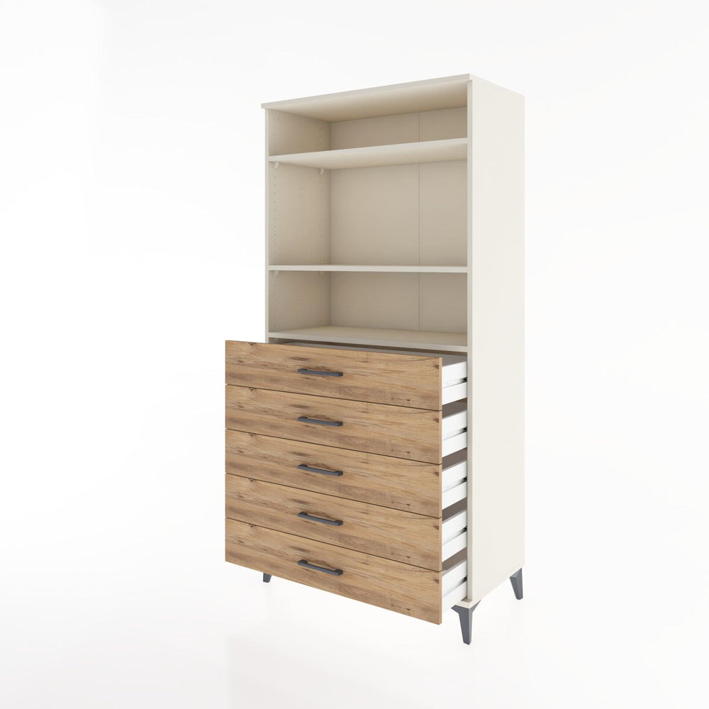 Woodntry Modular Cabinet Moonstone 88x44x170 cm with Drawers and Shelves CR35-1