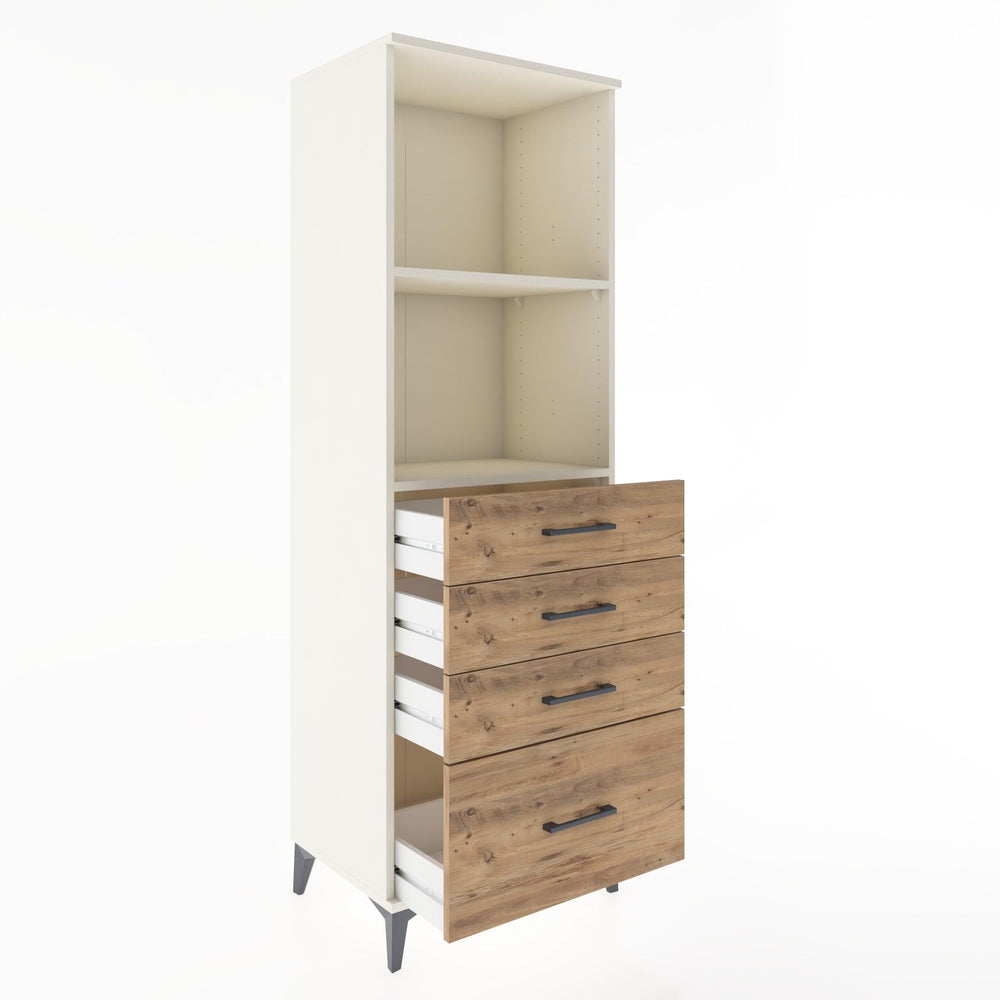 Woodntry Modular Cabinet Moonstone 60x44x170 cm with Drawers and Shelves CR41-1