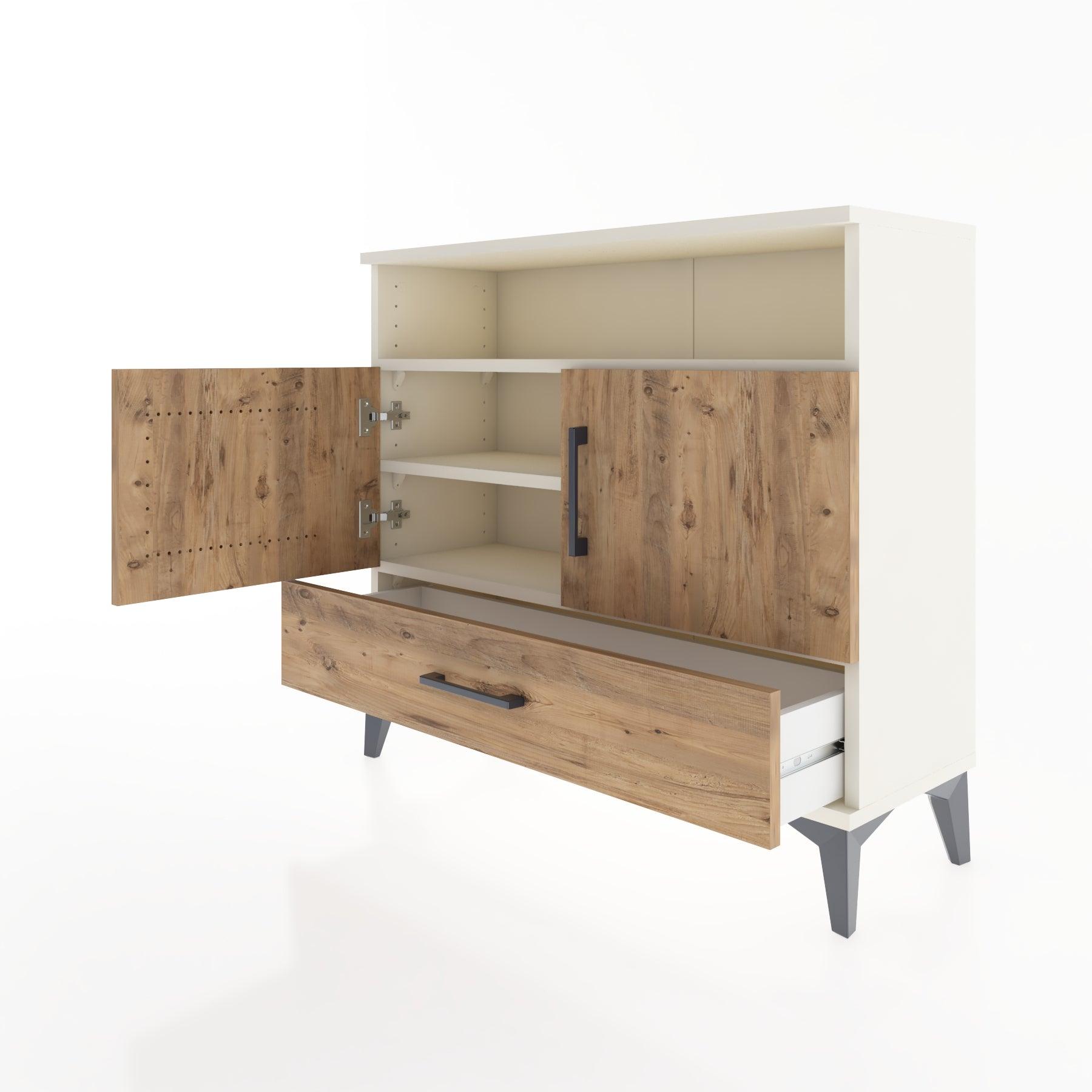 Woodntry Modüler Şifonyer Raf Kapak Çekmeceli 88x30x68 cm Aytaşı - Woodntry