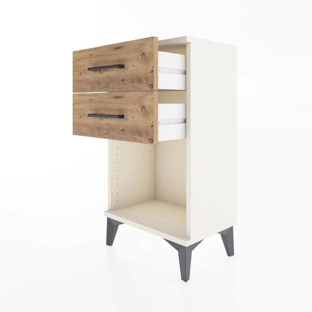 Woodntry Modüler Komodin 2 Çekmece ve Raflı V1 44x30x68 cm Aytaşı - Woodntry