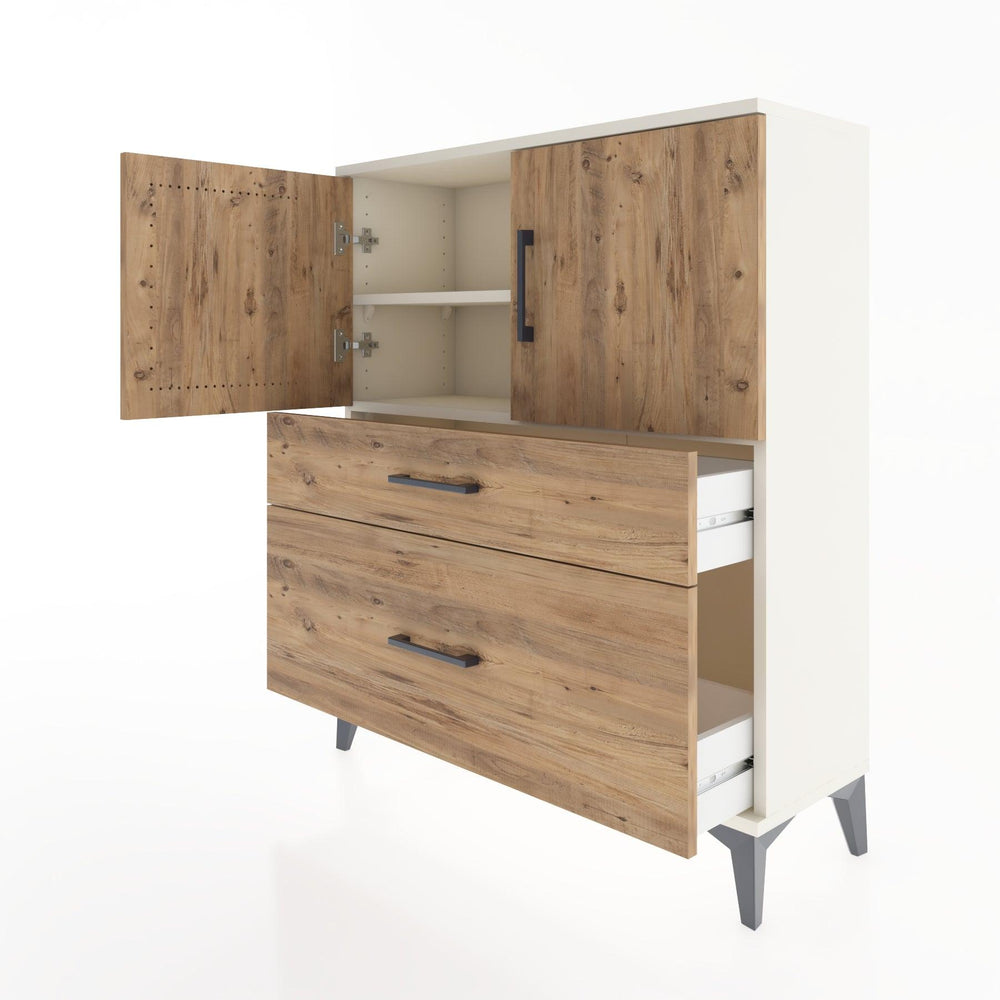 Woodntry Modüler Şifonyer Aytaşı 88x30x94 cm Kapaklı ve Çekmeceli KC11-1