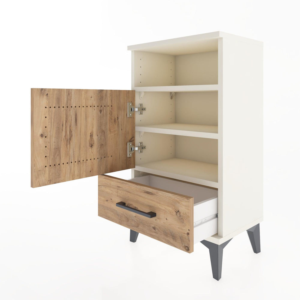 Woodntry Modüler Komodin Raf Kapak Çekmeceli 44x30x68 cm Aytaşı - Woodntry