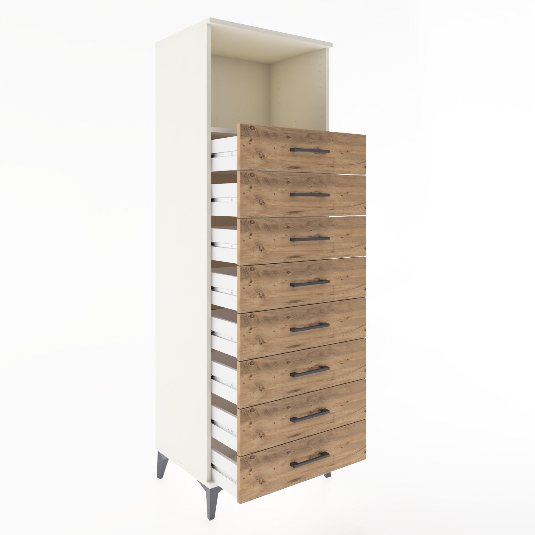 Woodntry Modular Cabinet Moonstone 60x44x170 cm with Drawers and Shelves CR32-1