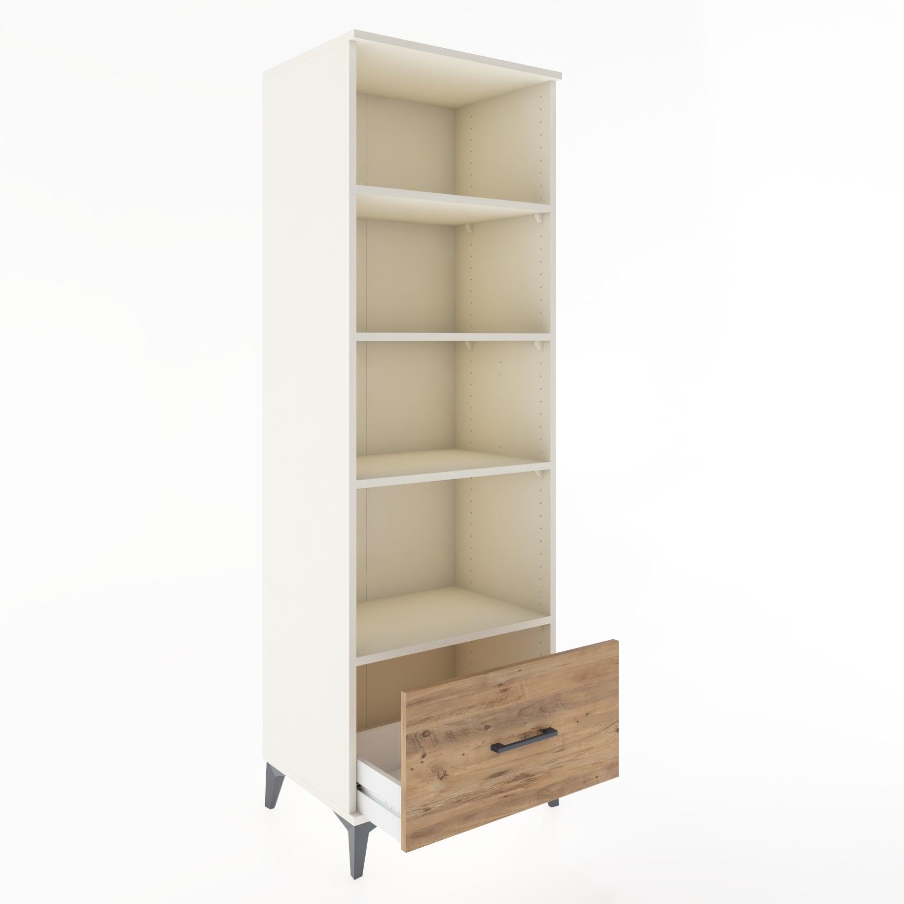 Woodntry Modular Cabinet Moonstone 60x44x170 cm with Drawers and Shelves CR44-1