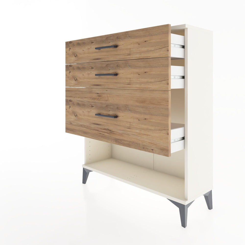 Woodntry Modular Dresser Moonstone 88x30x94 cm with Drawers and Shelves CR15-1