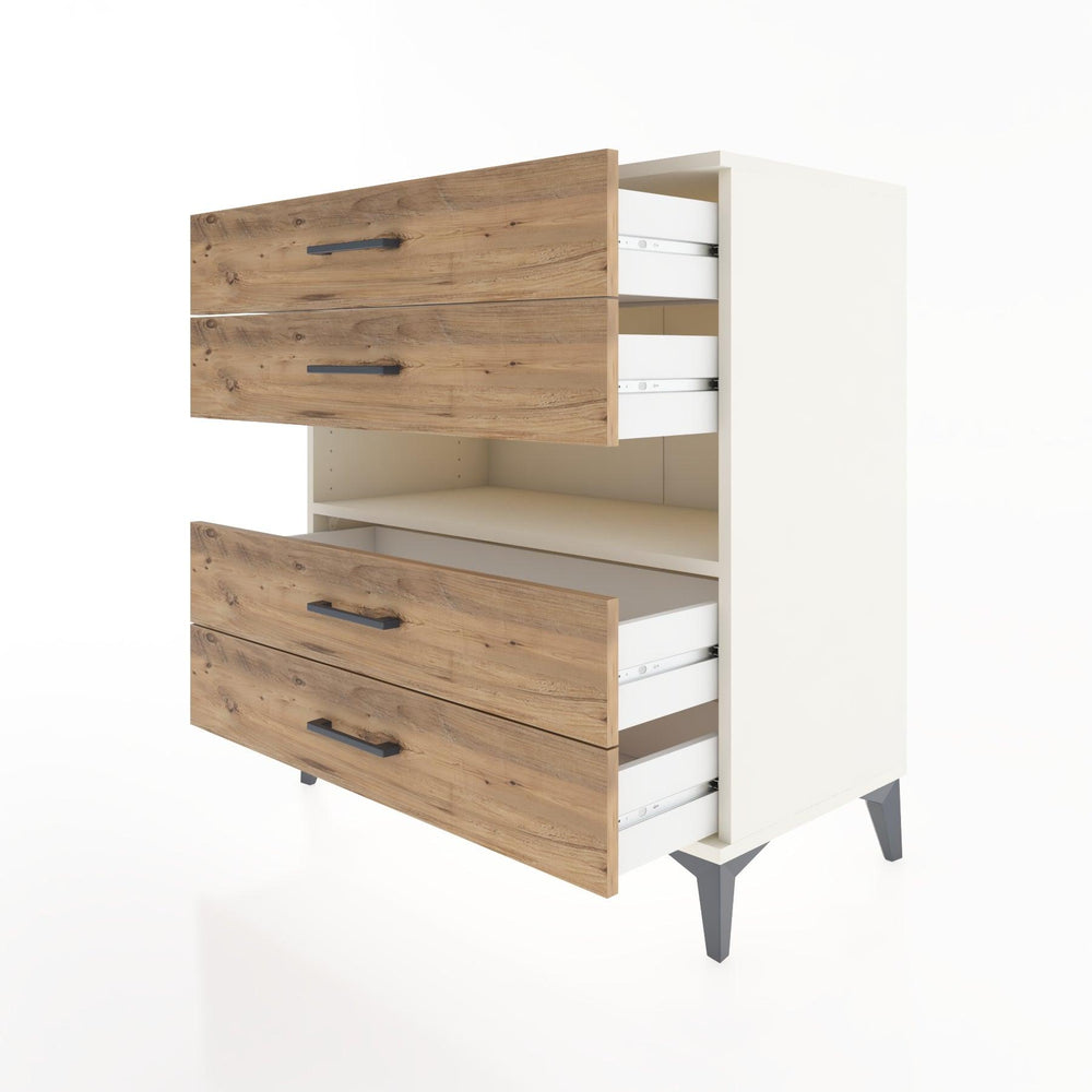 Woodntry Modüler Şifonyer Aytaşı 88x44x84 cm Çekmeceli ve Raflı CR21-1