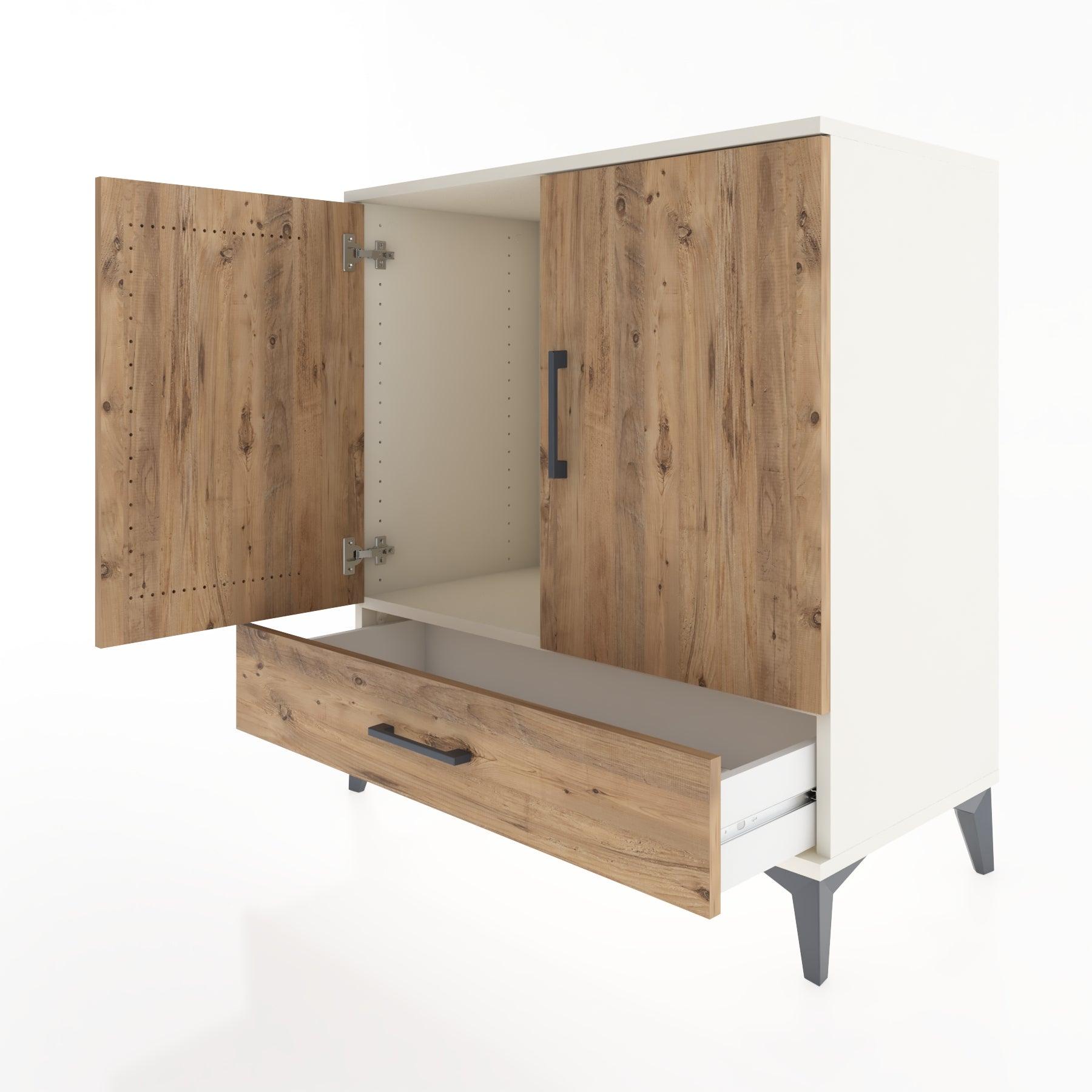 Woodntry Modular Dresser Moonstone 88x44x84 cm with Cover and Drawer KC73-1