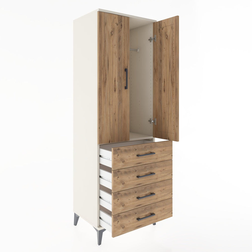 Woodntry Modular Cabinet Moonstone 60x44x170 cm with Doors and Drawers KC27-1