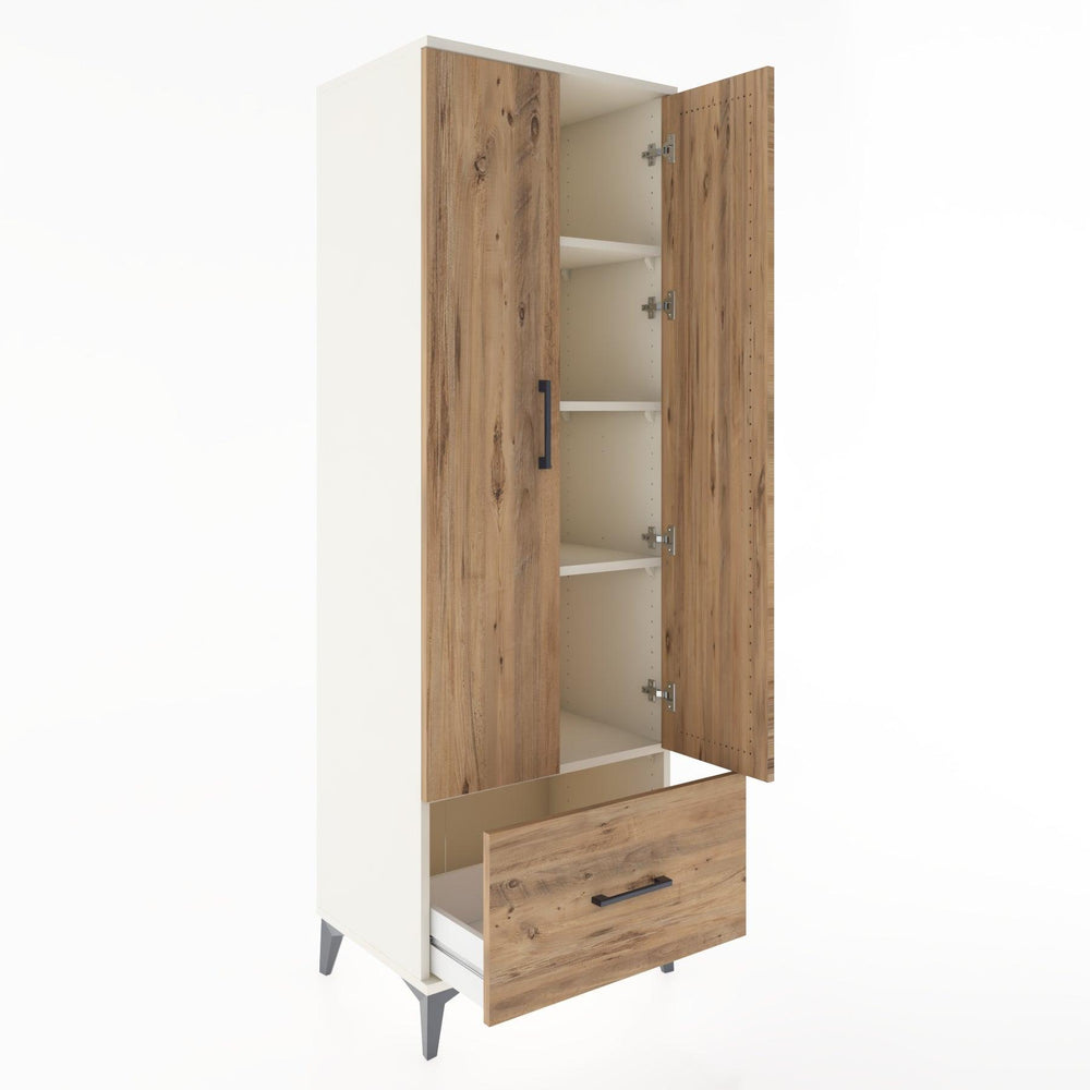 Woodntry Modüler Dolap Aytaşı 60x44x170 cm Kapaklı ve Çekmeceli KC16-1