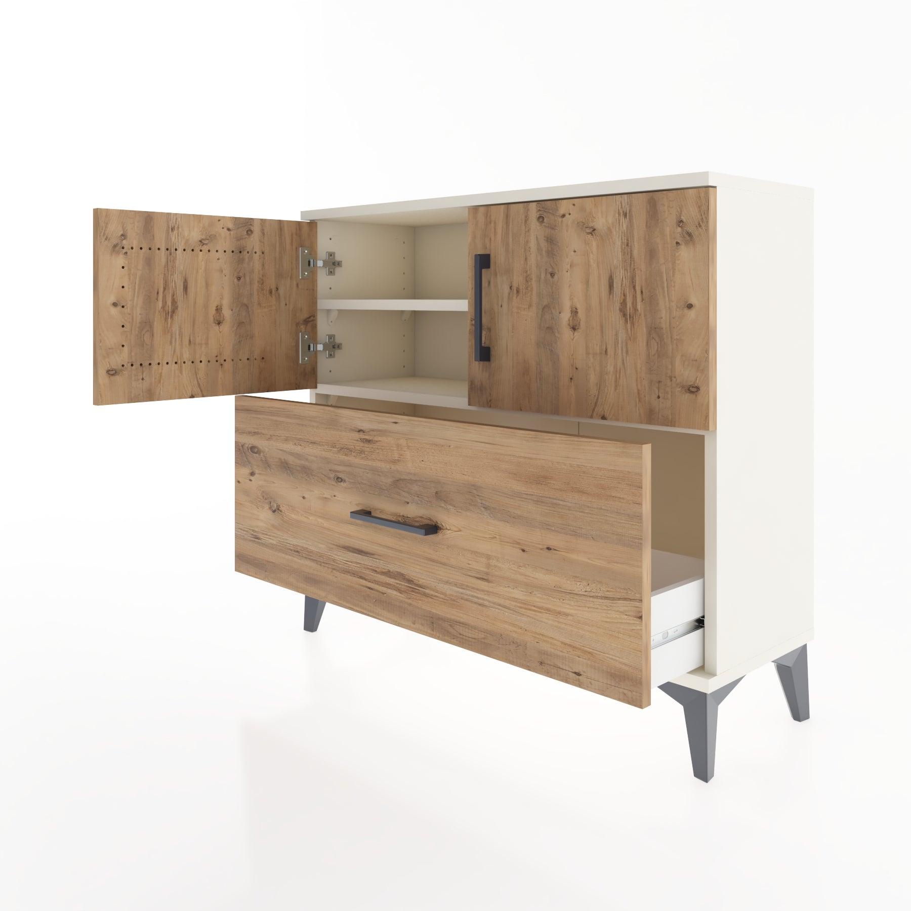 Woodntry Modüler Şifonyer Kapak ve Çekmeceli V2 88x30x68 cm Aytaşı - Woodntry