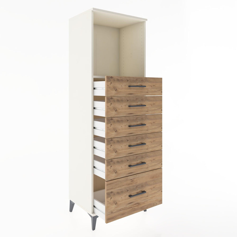 Woodntry Modular Cabinet Moonstone 60x44x170 cm with Drawers and Shelves CR39-1