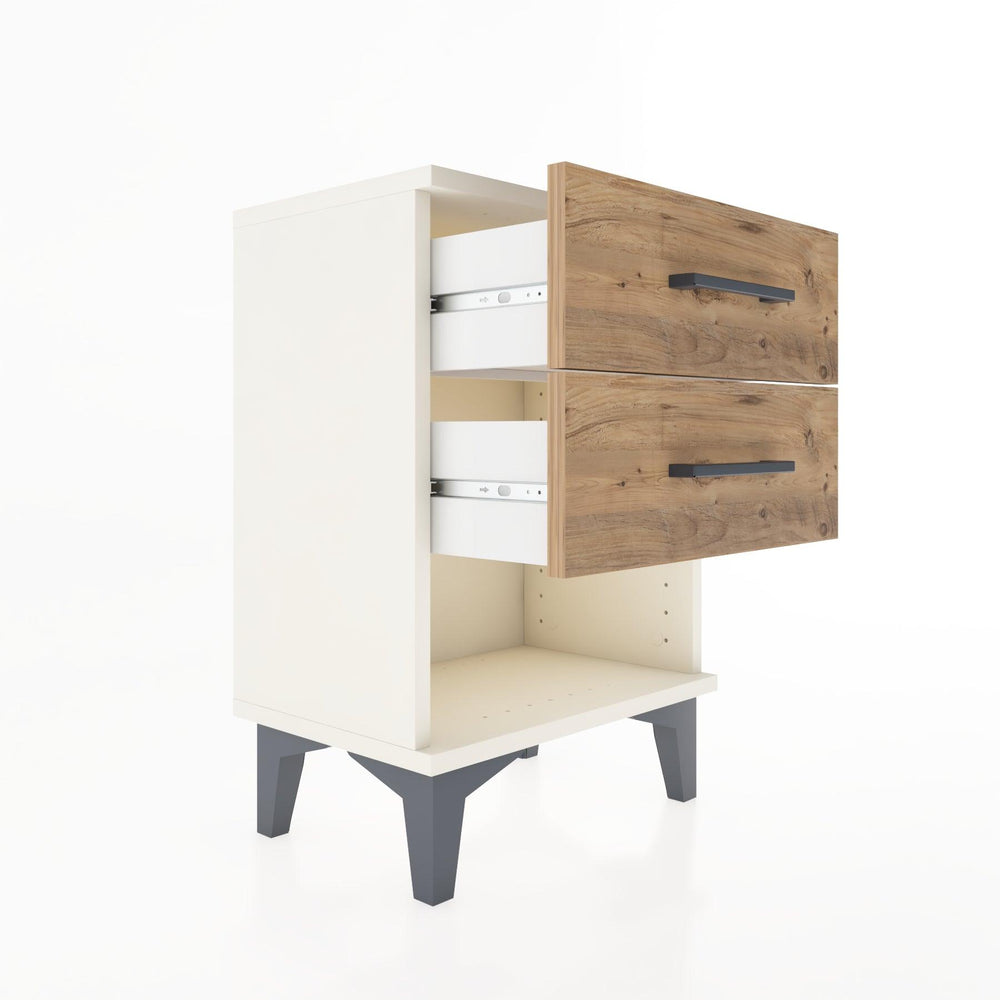 Woodntry Modüler Komodin İki Çekmece ve Raf 44x30x52 cm Aytaşı - Woodntry
