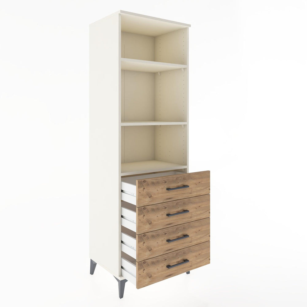 Woodntry Modular Cabinet Moonstone 60x44x170 cm with Drawers and Shelves CR36-1