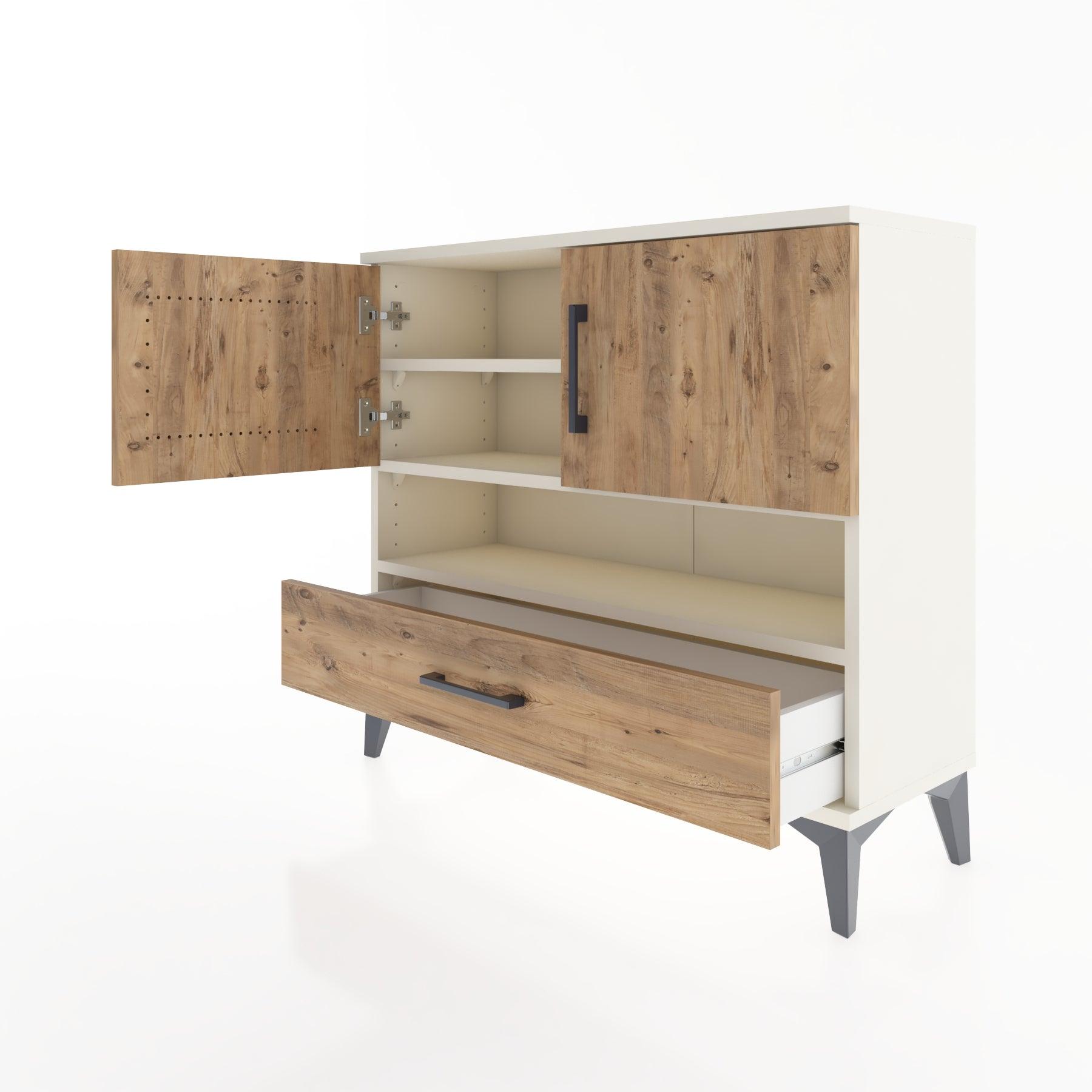 Woodntry Modüler Şifonyer İki Kapaklı T1 88x30x94 cm Aytaşı - Woodntry