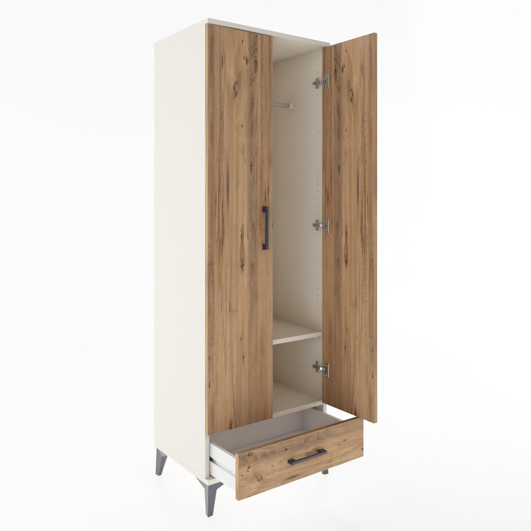 Woodntry Modular Cabinet Moonstone 60x44x170 cm with Doors and Drawers KC30-1