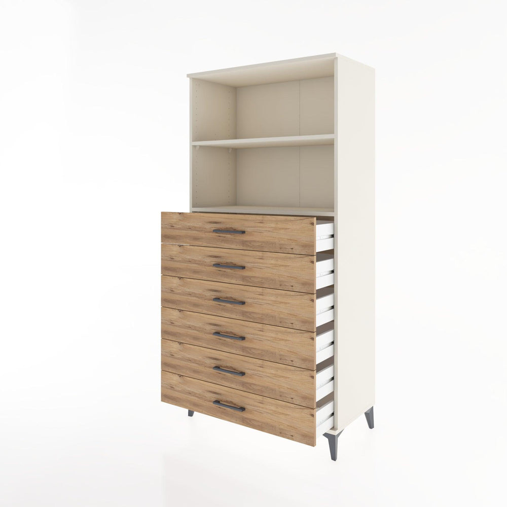 Woodntry Modular Cabinet Moonstone 88x44x170 cm with Drawers and Shelves CR34-1