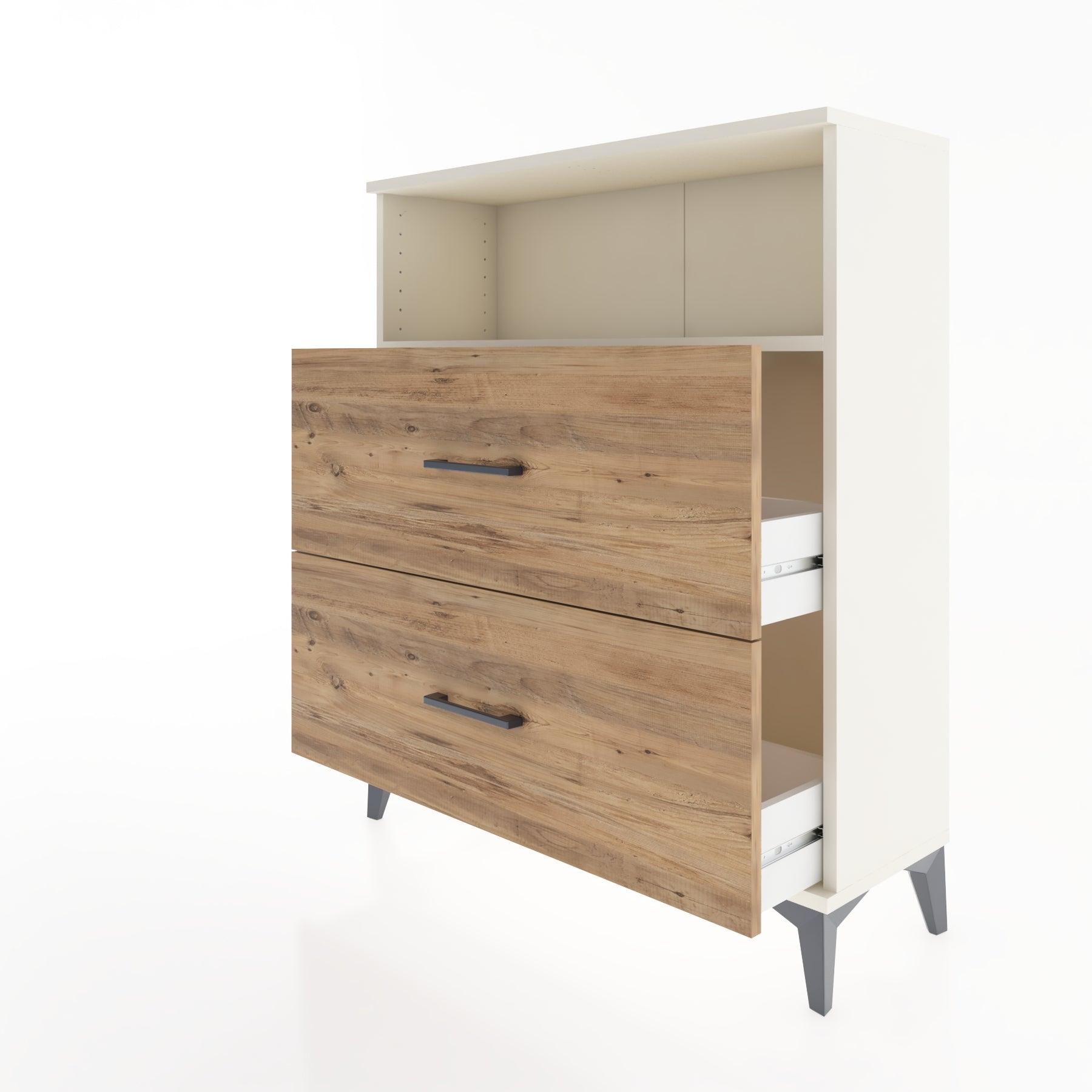 Woodntry Modular Dresser Moonstone 88x30x94 cm with Drawers and Shelves CR14-1
