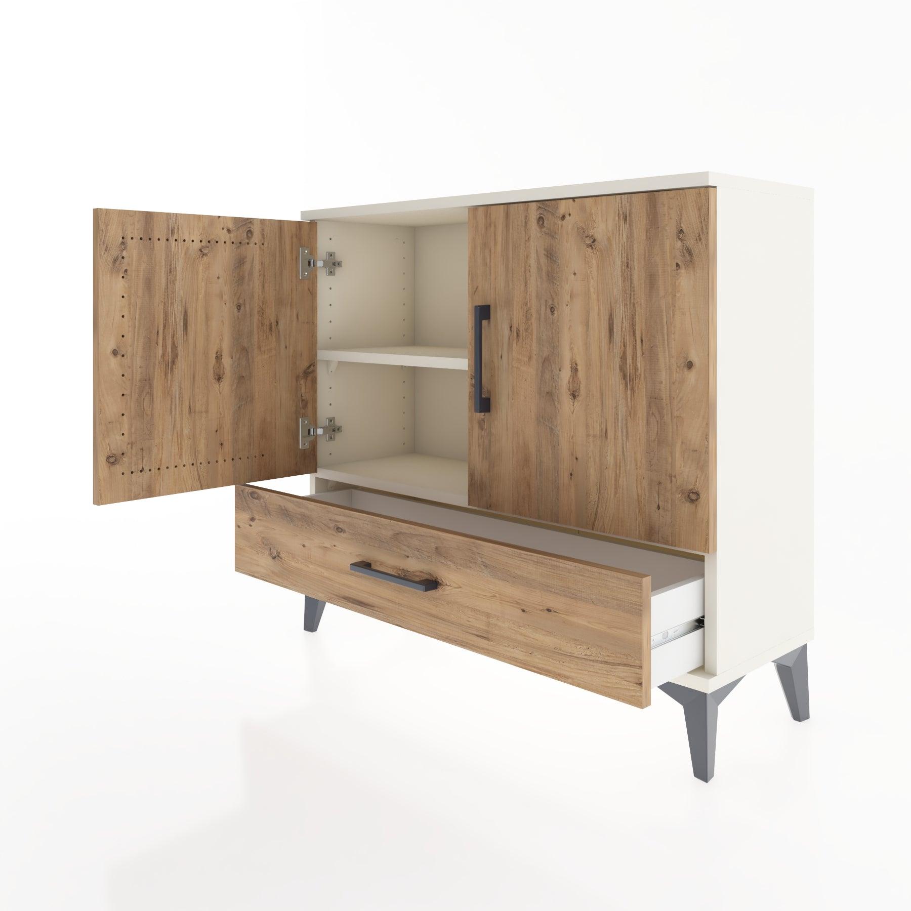 Woodntry Modüler Şifonyer Kapak ve Çekmeceli V1 88x30x68 cm Aytaşı - Woodntry