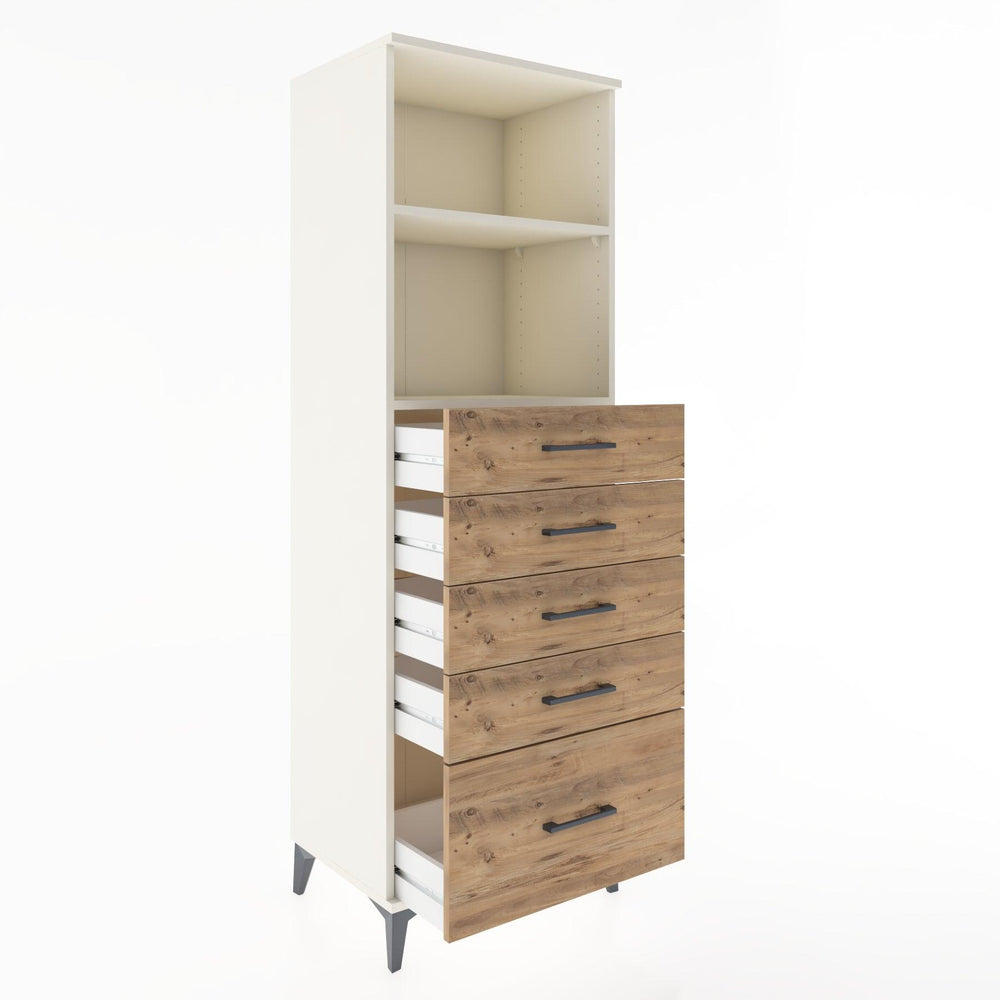 Woodntry Modular Cabinet Moonstone 60x44x170 cm with Drawers and Shelves CR40-1