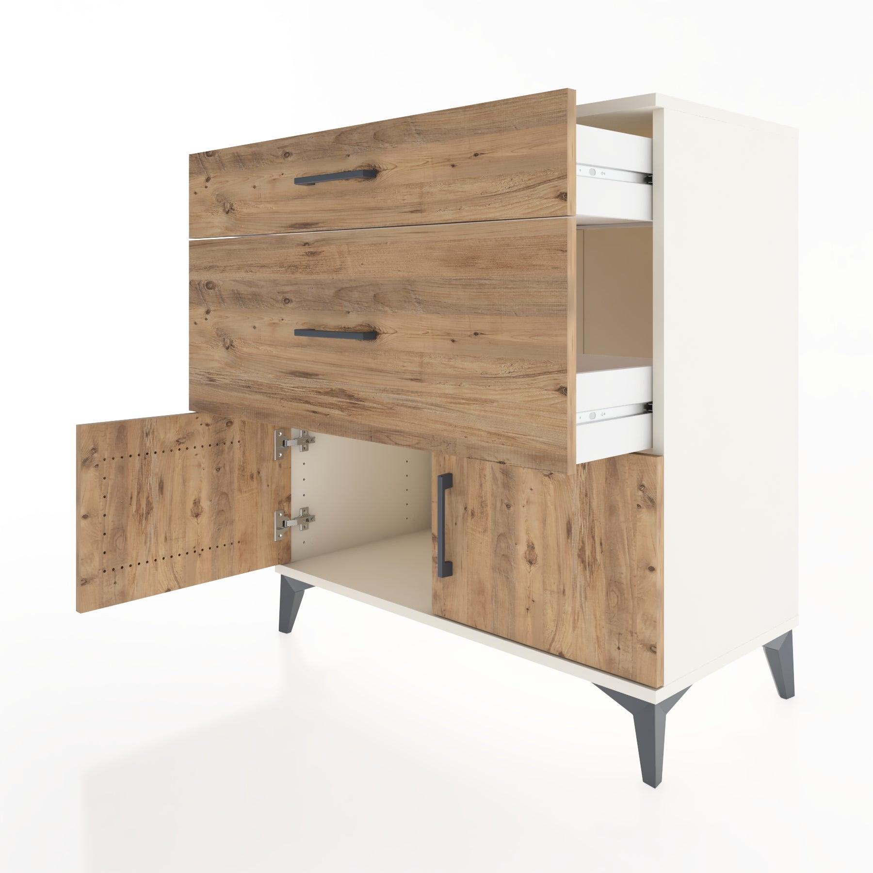 Woodntry Modular Dresser Moonstone 88x44x84 cm with Cover and Drawer KC116-1