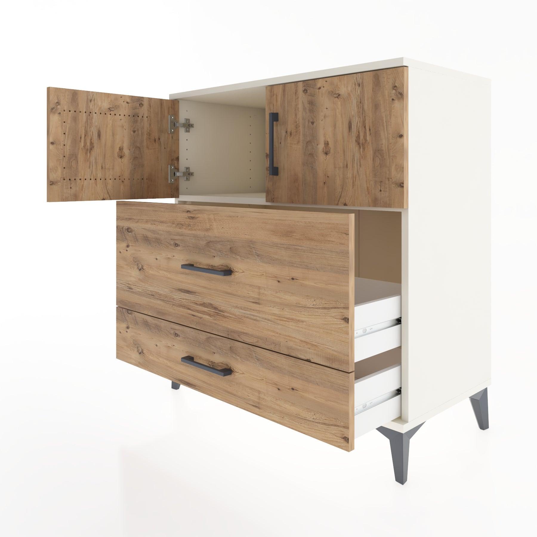 Woodntry Modular Dresser Moonstone 88x44x84 cm with Cover and Drawer KC114-1